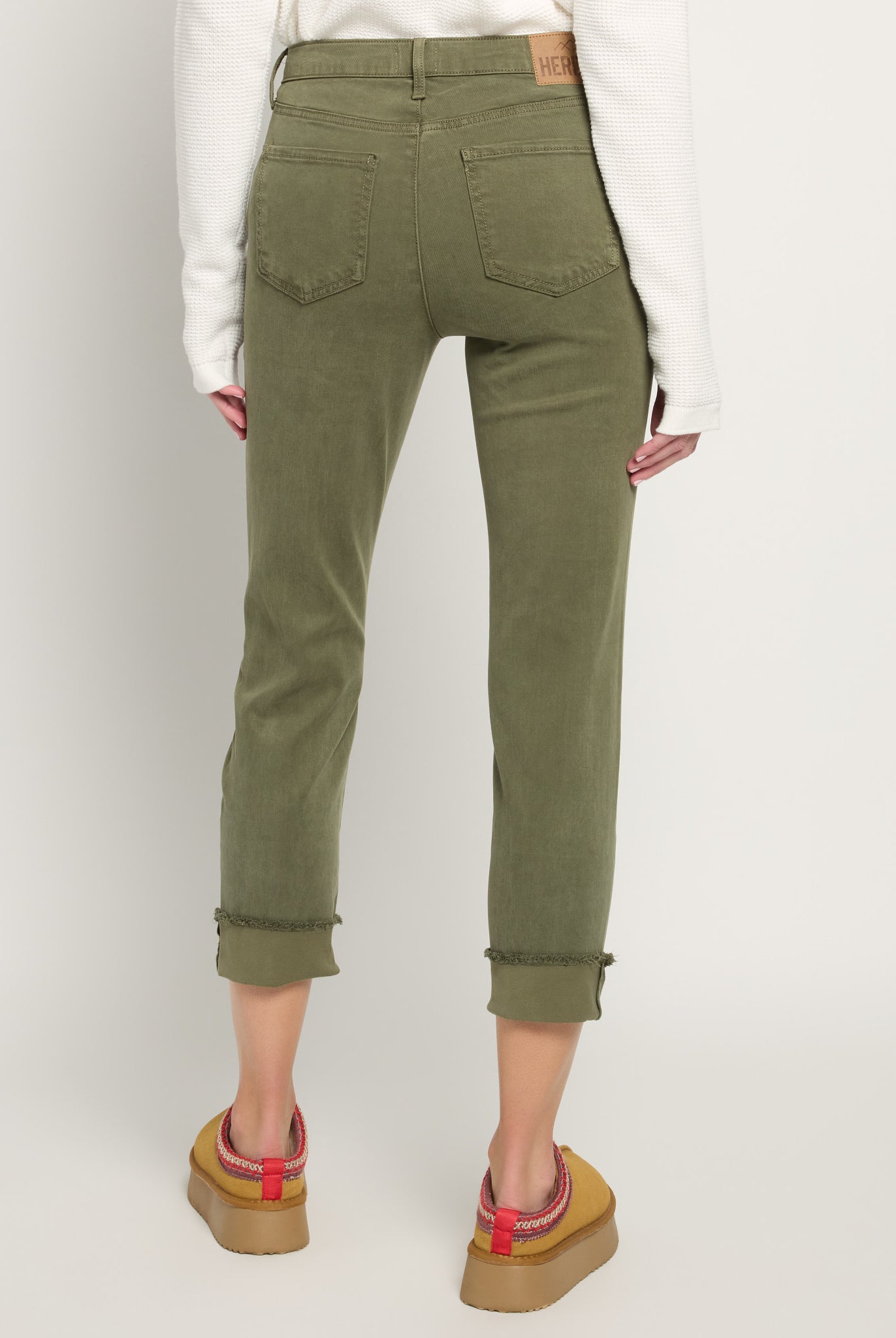 Olive Branch $|& Herizon Lana Cropped Straight Leg Jeans - SOF Back