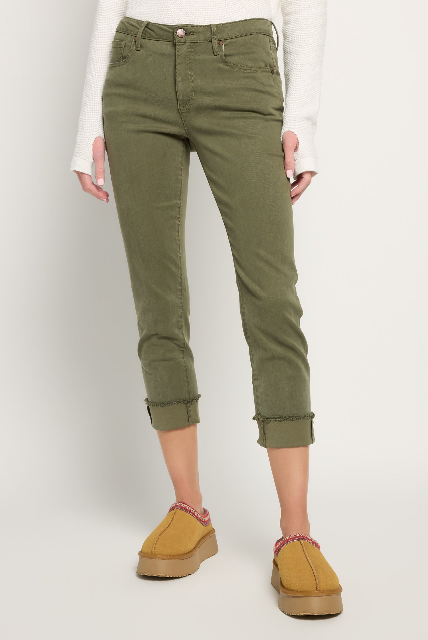 Olive Branch $|& Herizon Lana Cropped Straight Leg Jeans - SOF Front