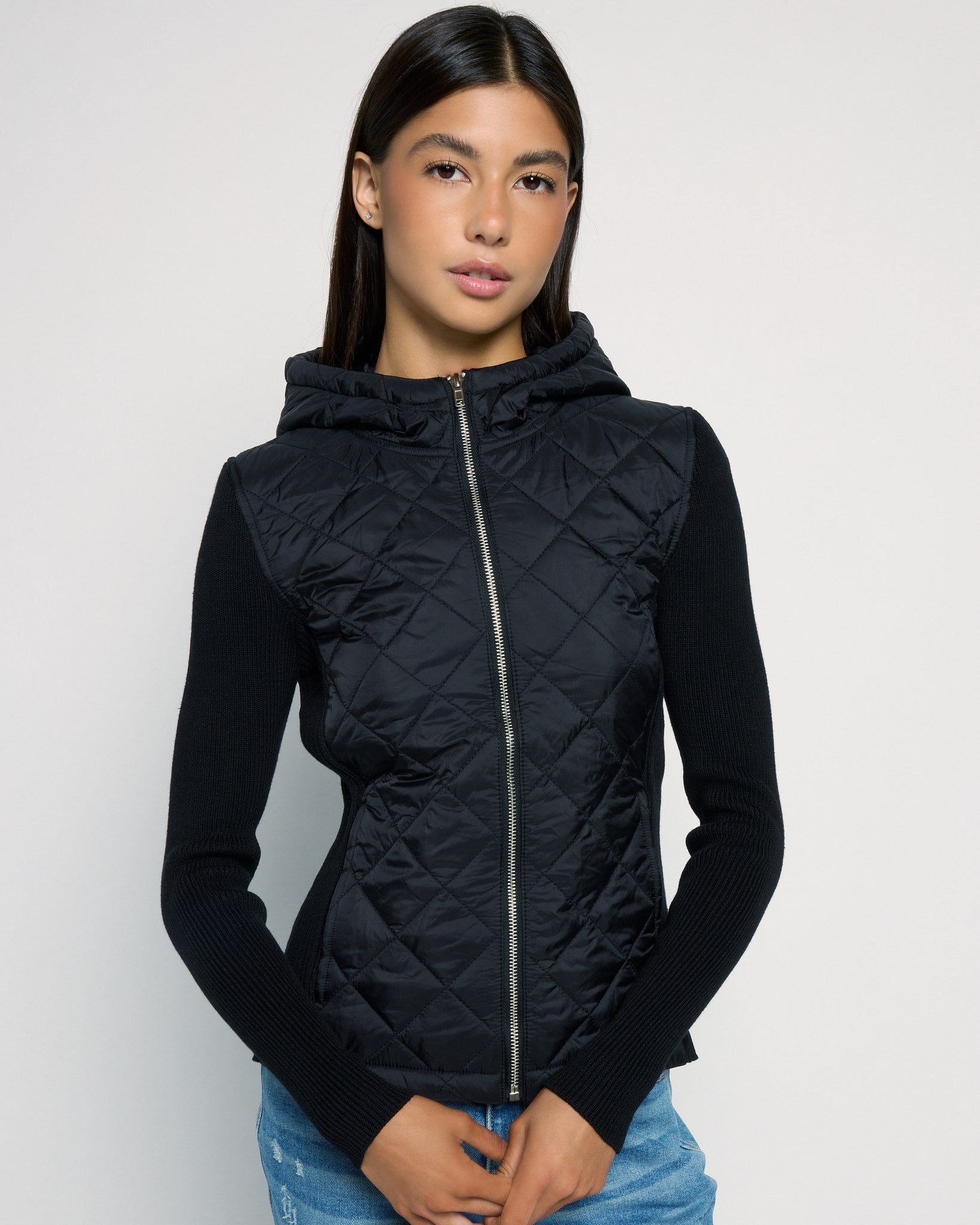 Black $|& Herizon Valley Mixed Media Jacket - SOF Front