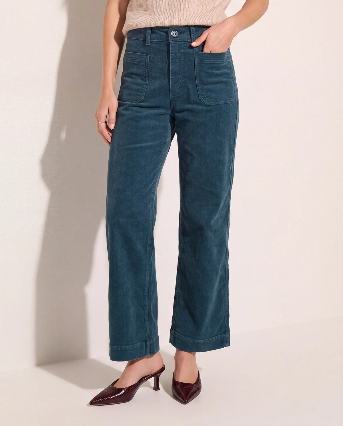 Pinecrest $|& SEAS Caroline Corduroy Cropped Wide Leg Pant - SOF Front