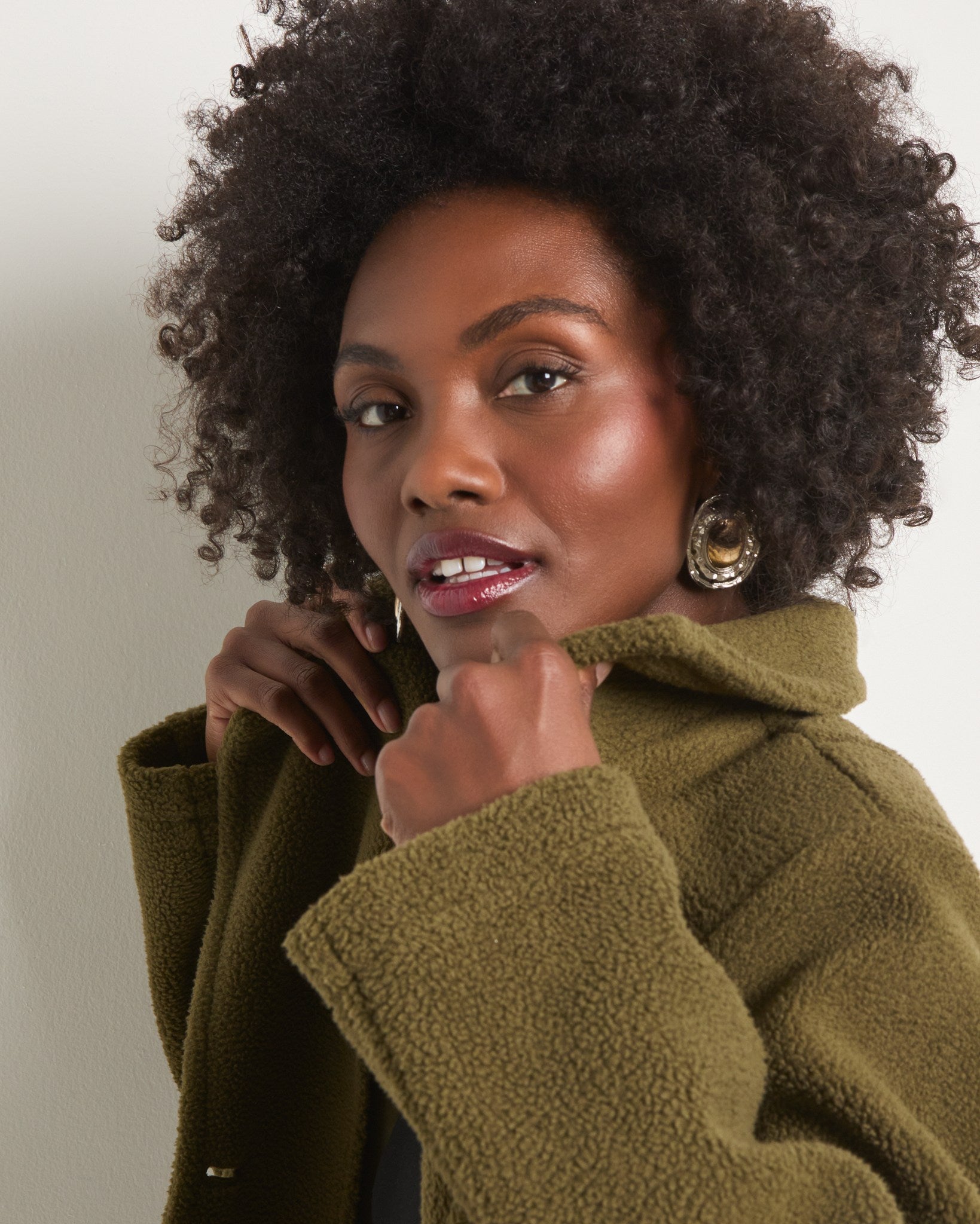 Olive Branch $|& SEAS Samantha Sherpa Coat - SOF Full Front
