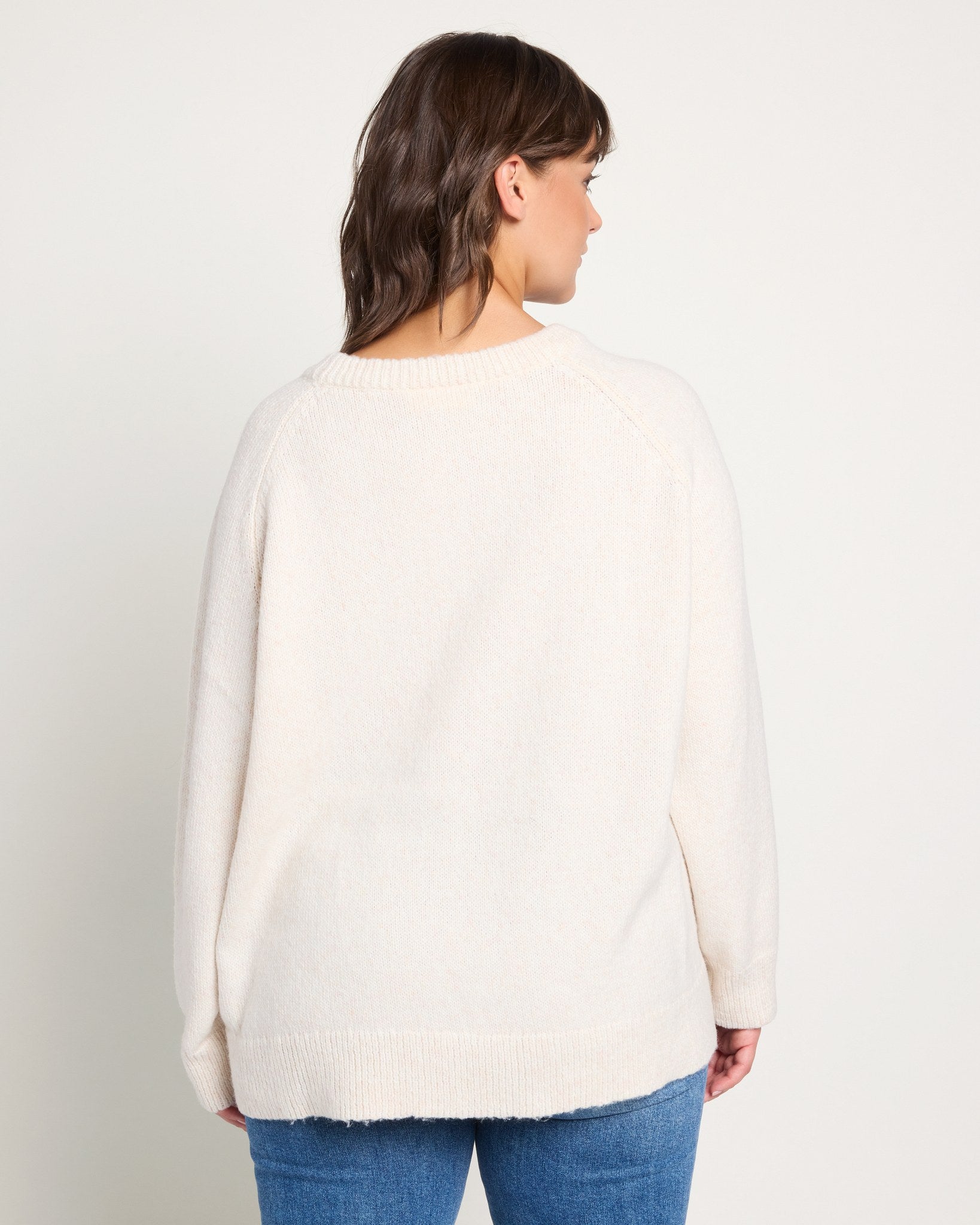 Heather Cream $|& SEAS Cozy Sweater - SOF Back