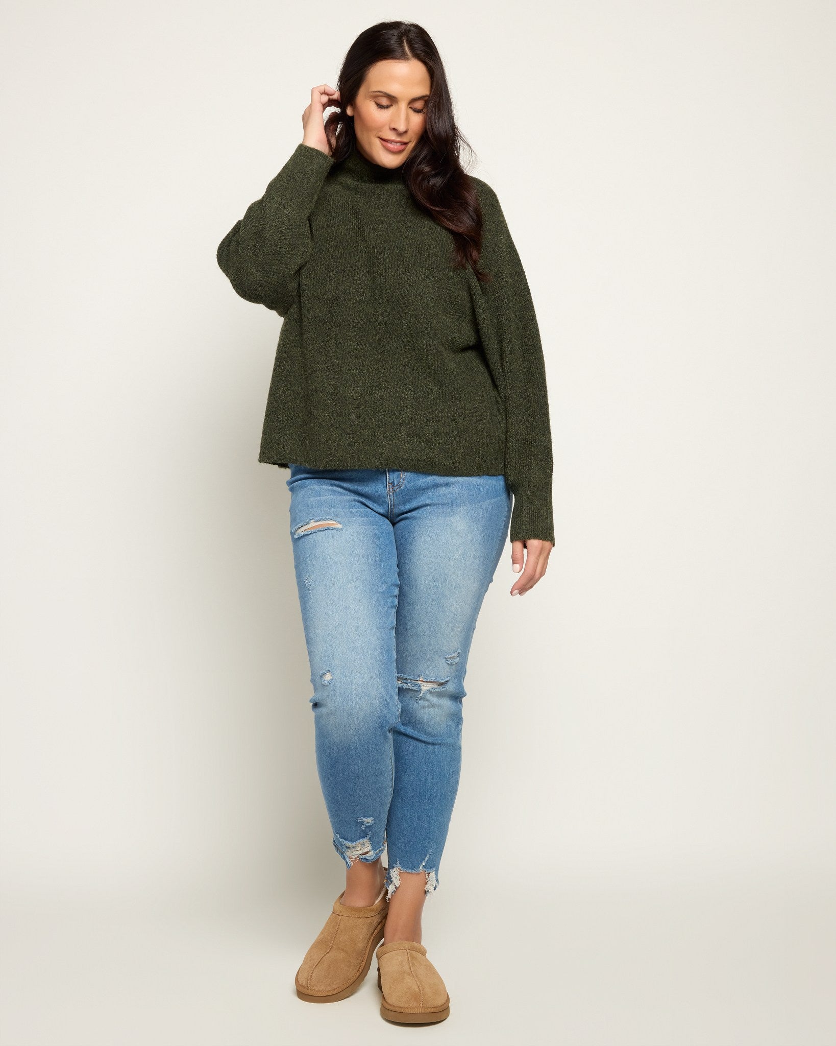 Olive Marled $|& SEAS Driftwood Sweater - UGC On Fig