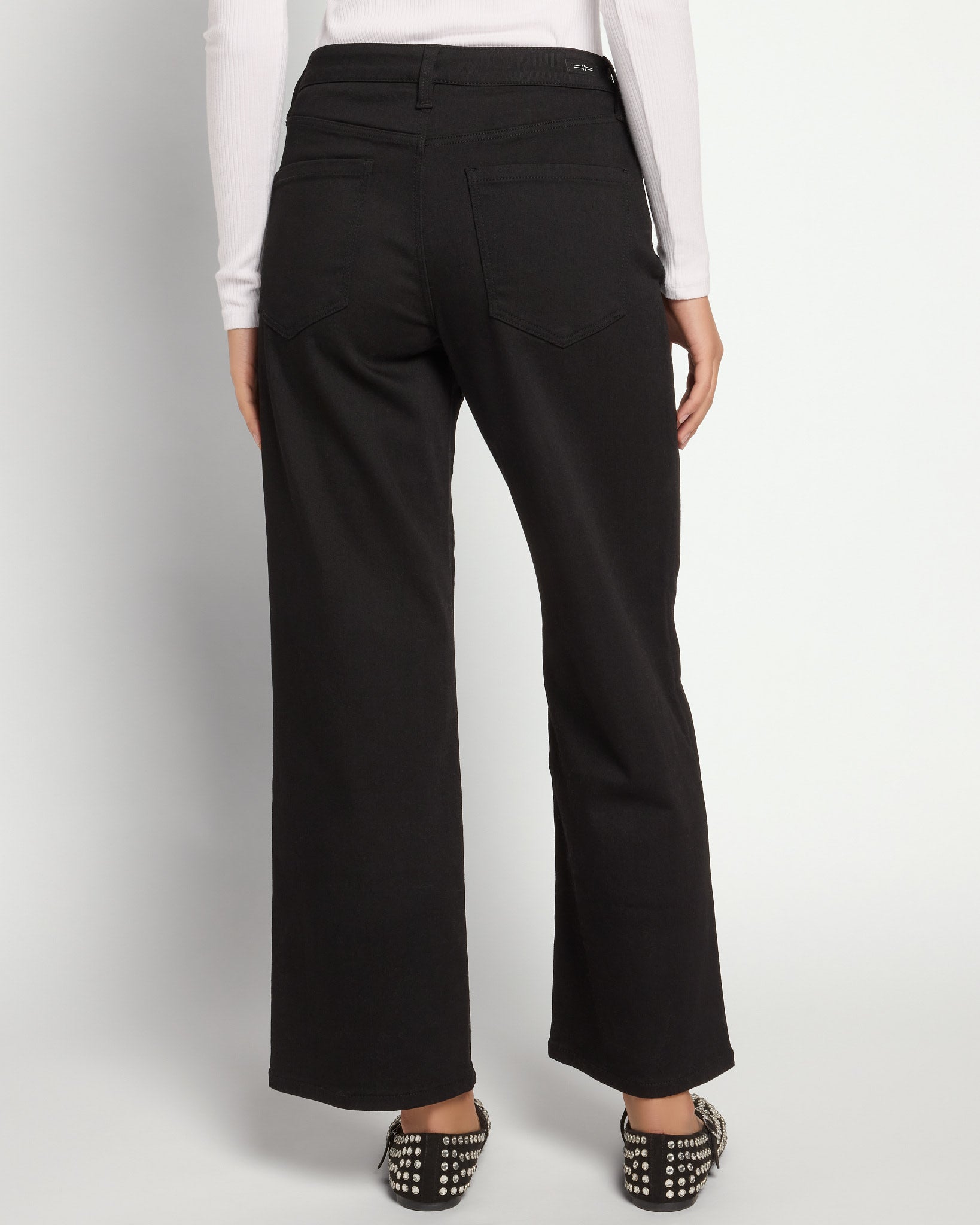 Black Rinse $|& Liverpool The Stride Wide Leg Jeans - SOF Back