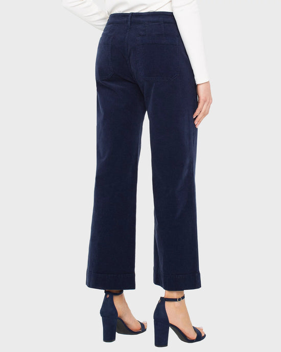 Arctic Night $|& Liverpool Corduroy Crop Wide Leg Pants - Hanger Side