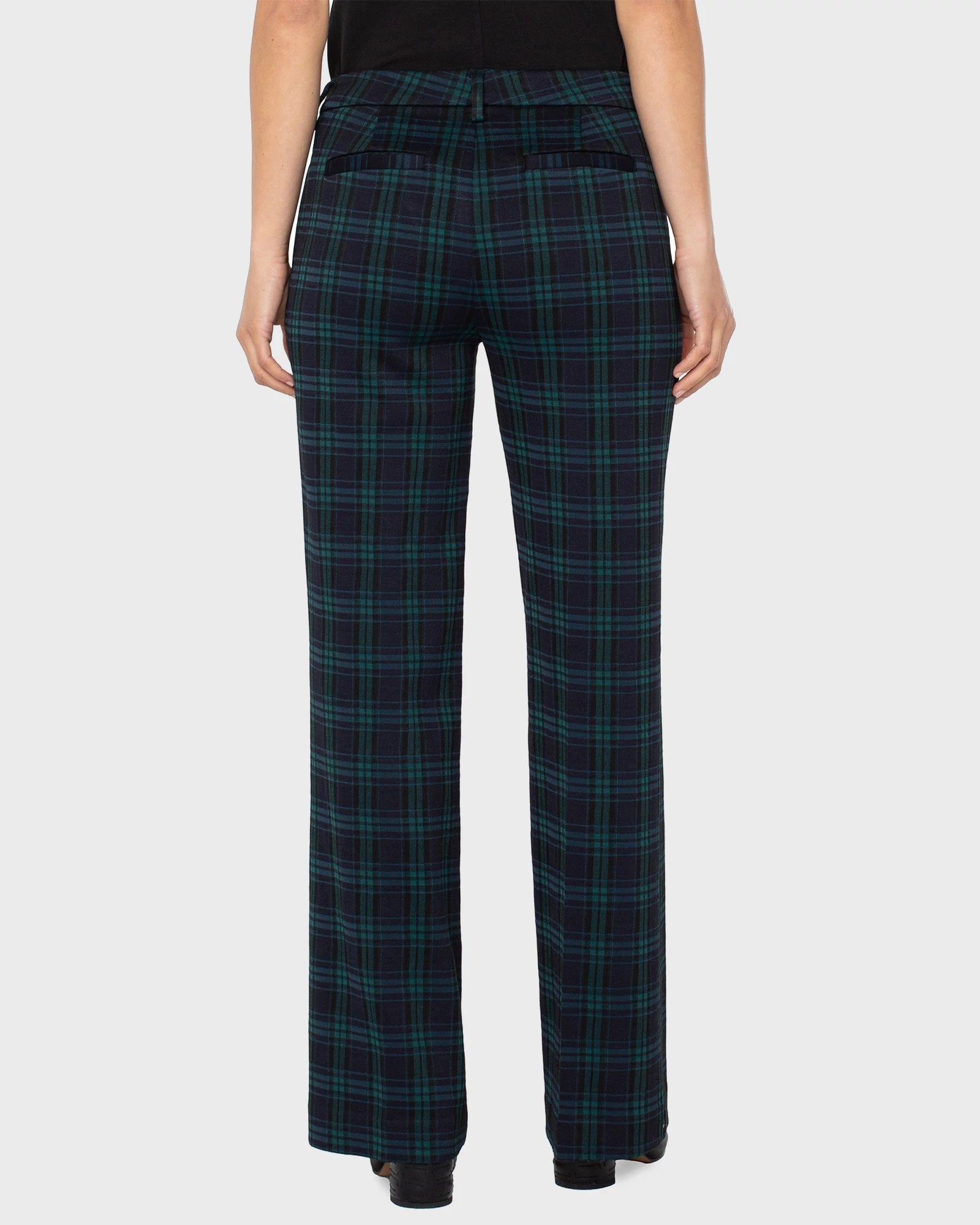Black Watch Plaid $|& Liverpool Kelsey Wide Leg Trouser - Hanger Side