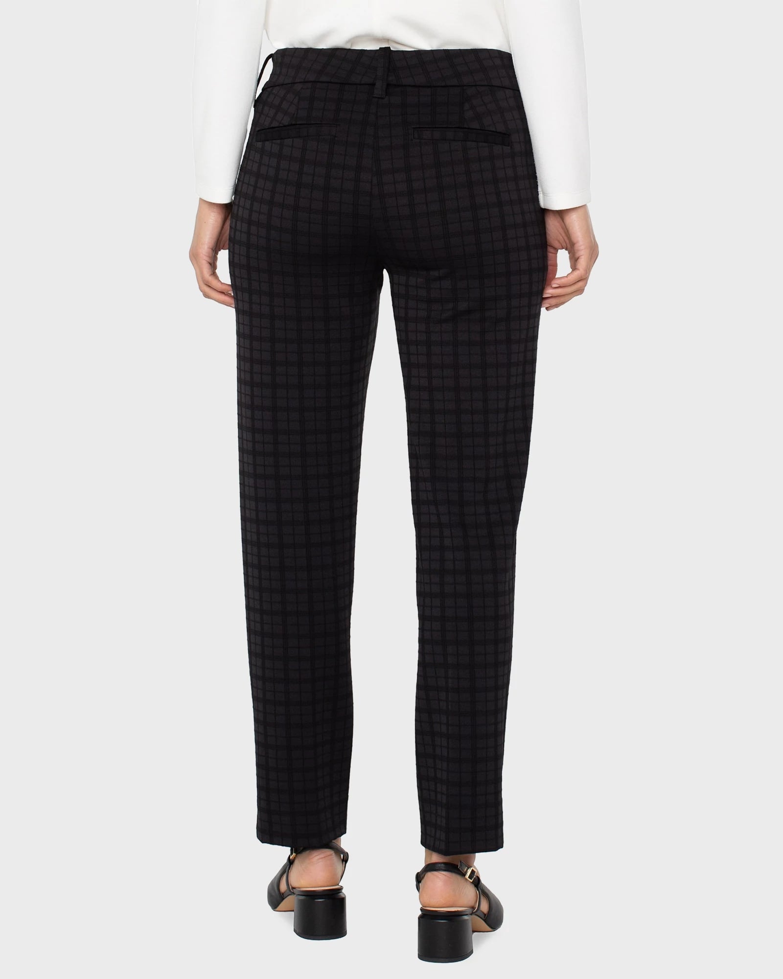 Black Tattersall Check $|& Liverpool Gemma Cigarette Trouser - Hanger Side