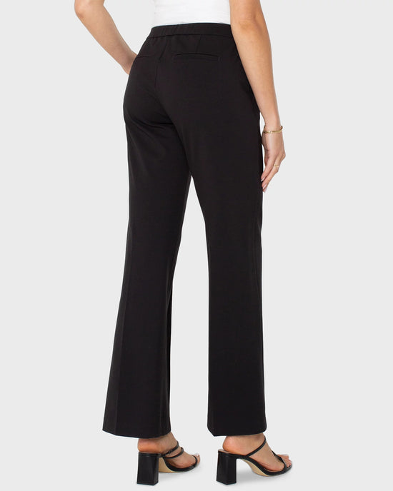 Black $|& Liverpool Pull-On Wide Leg Trouser - Hanger Side