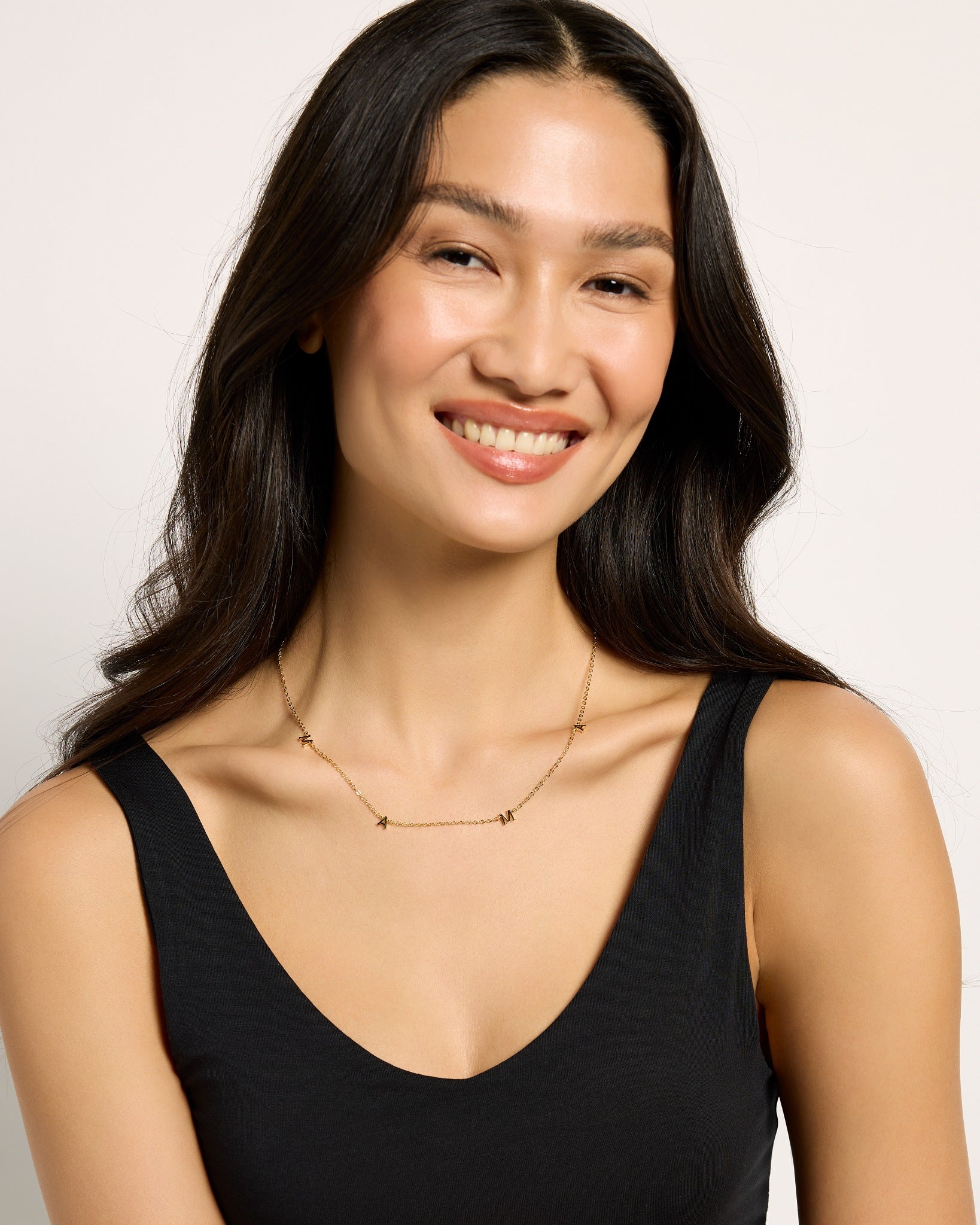 Gold $|& Macrae & Co Mini Hanging Mama Necklace - SOF Front