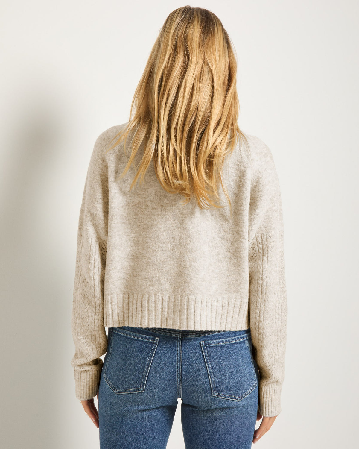 Cream $|& SEAS Whisper Pointelle Cardigan - SOF Back