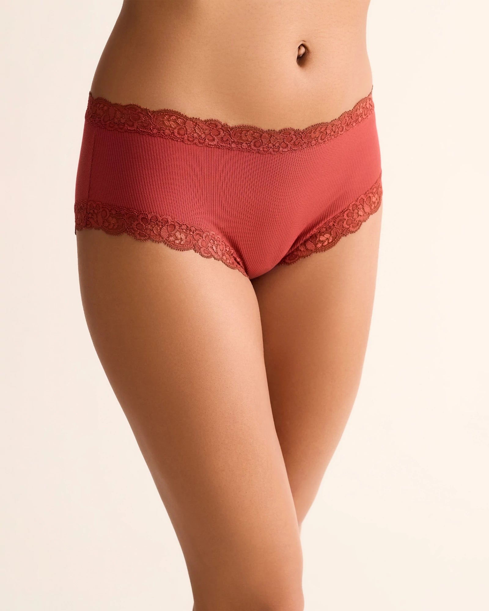 Chili Rib/Black 2 Pack $|& Fleur't Iconic High Waist Boyshort - VOF Detail