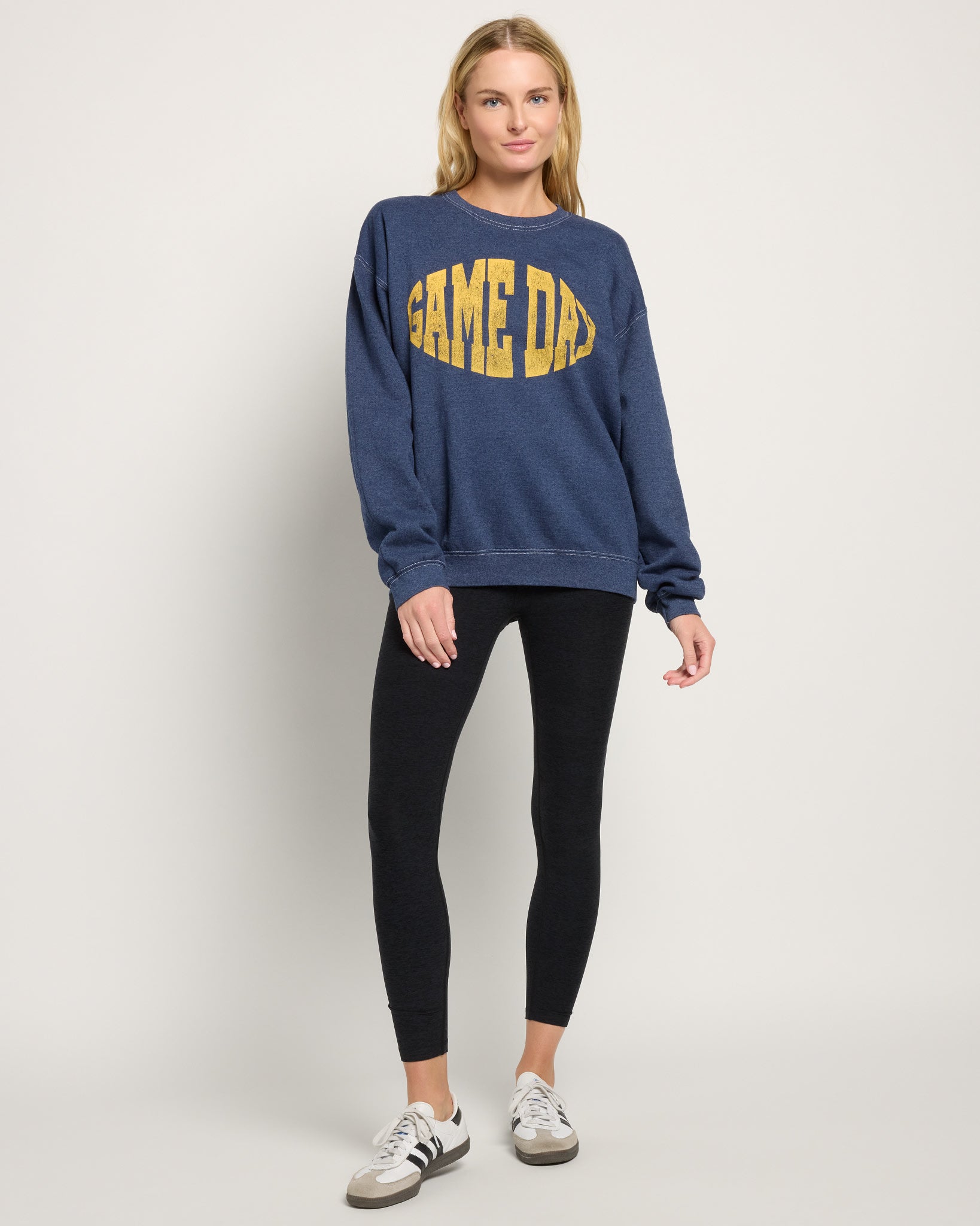 Navy Peony $|& Project Social T Game Day Football Sweatshirt - UGC On Fig