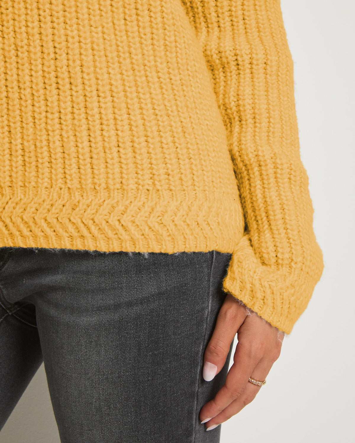 Golden Rod $|& SEAS Fisherman Raglan Sweater - SOF Full Front
