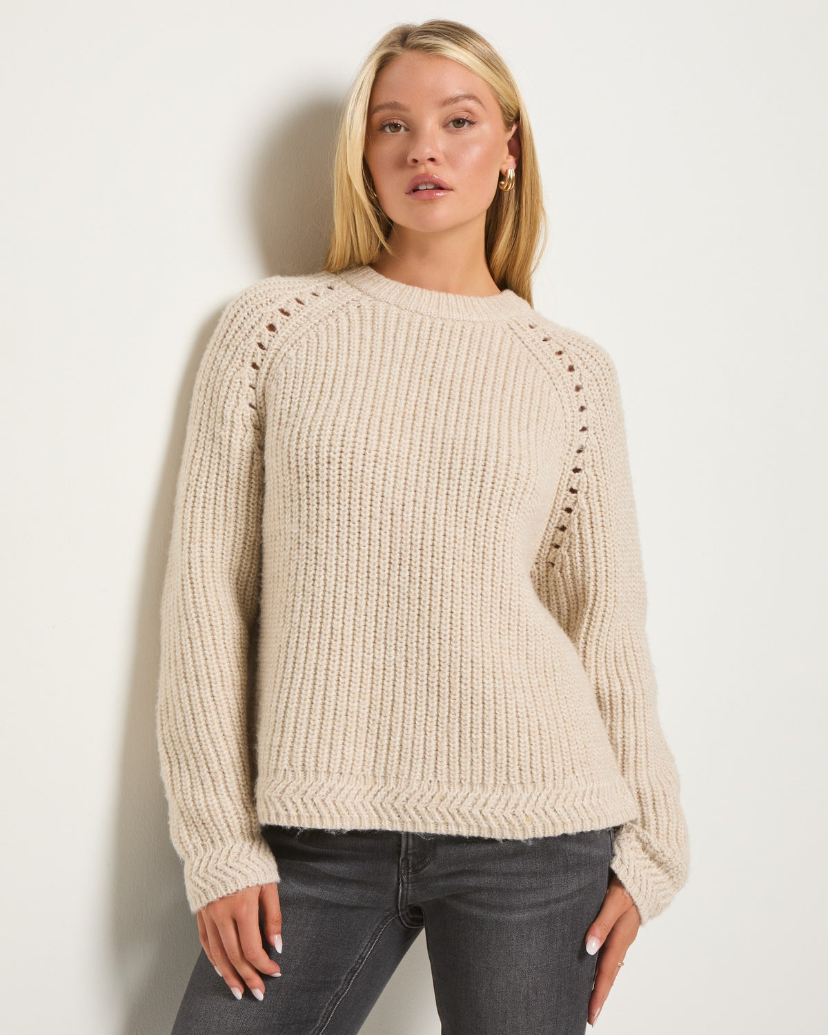 Birch $|& SEAS Fisherman Raglan Sweater - SOF Front