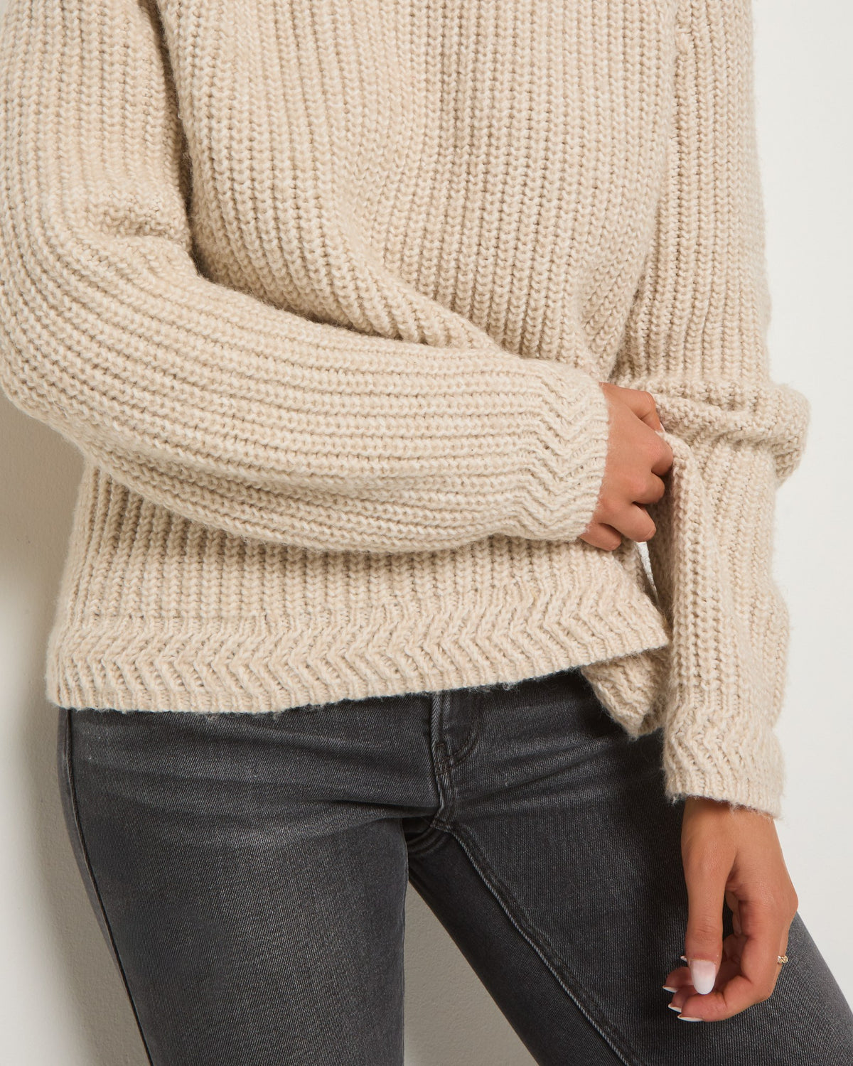 Birch $|& SEAS Fisherman Raglan Sweater - SOF Full Front