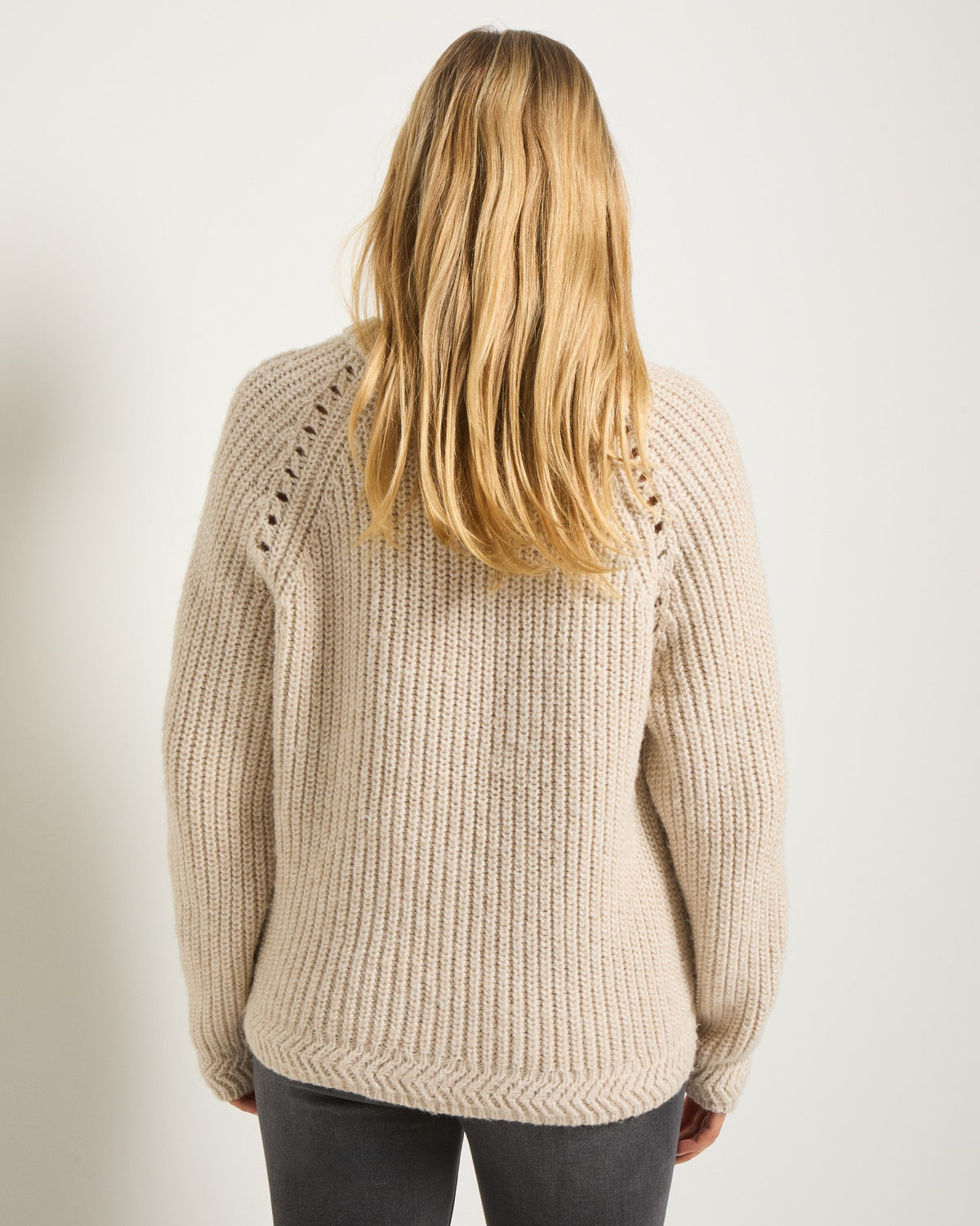 Birch $|& SEAS Fisherman Raglan Sweater - SOF Back