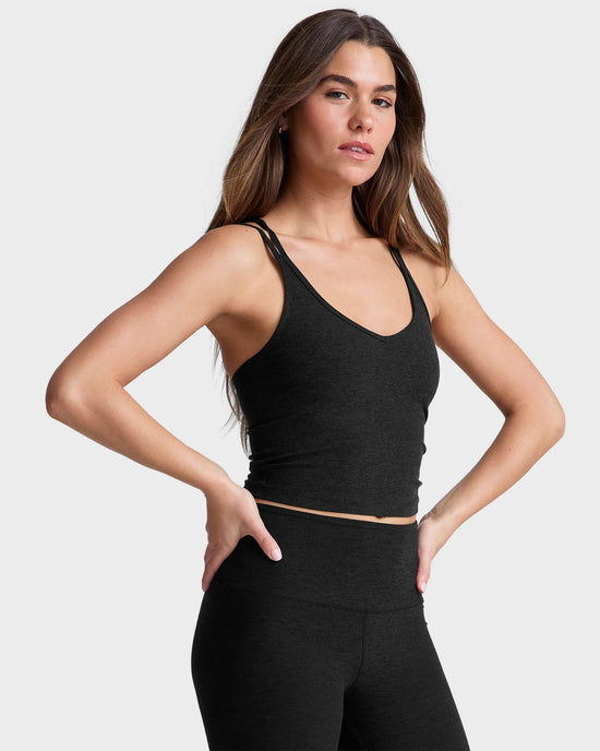 Darkest Night $|& Beyond Yoga Spacedye Get Across Tank - Hanger Front