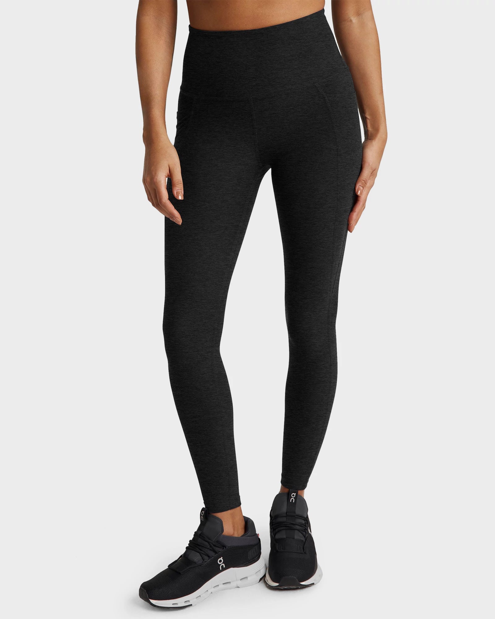 Darkest Night $|& Beyond Yoga Spacedye Out Of Pocket High Waisted Midi Legging - VOF Detail
