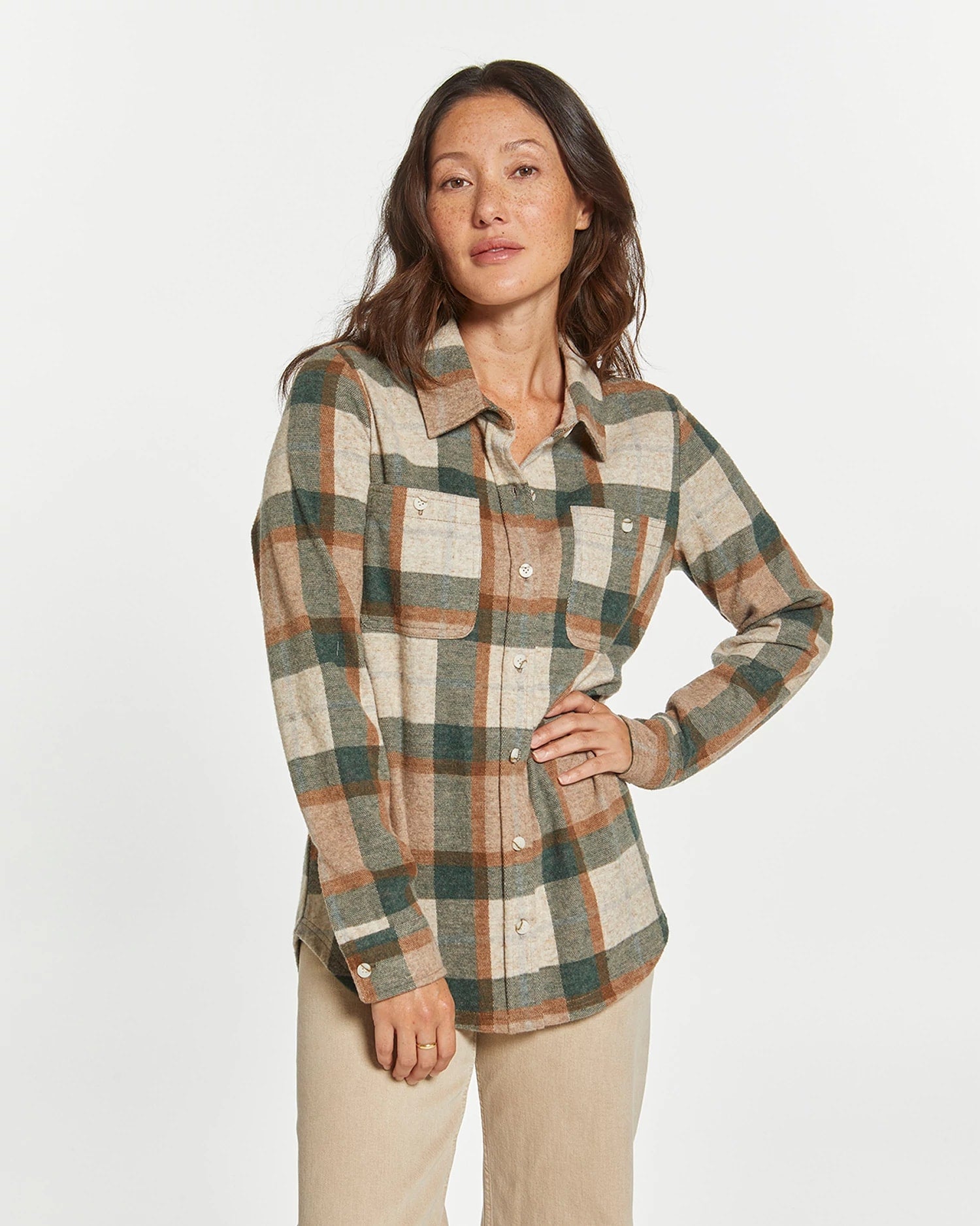 Green Forest $|& Thread & Supply Lewis Plaid Shirt - VOF Detail