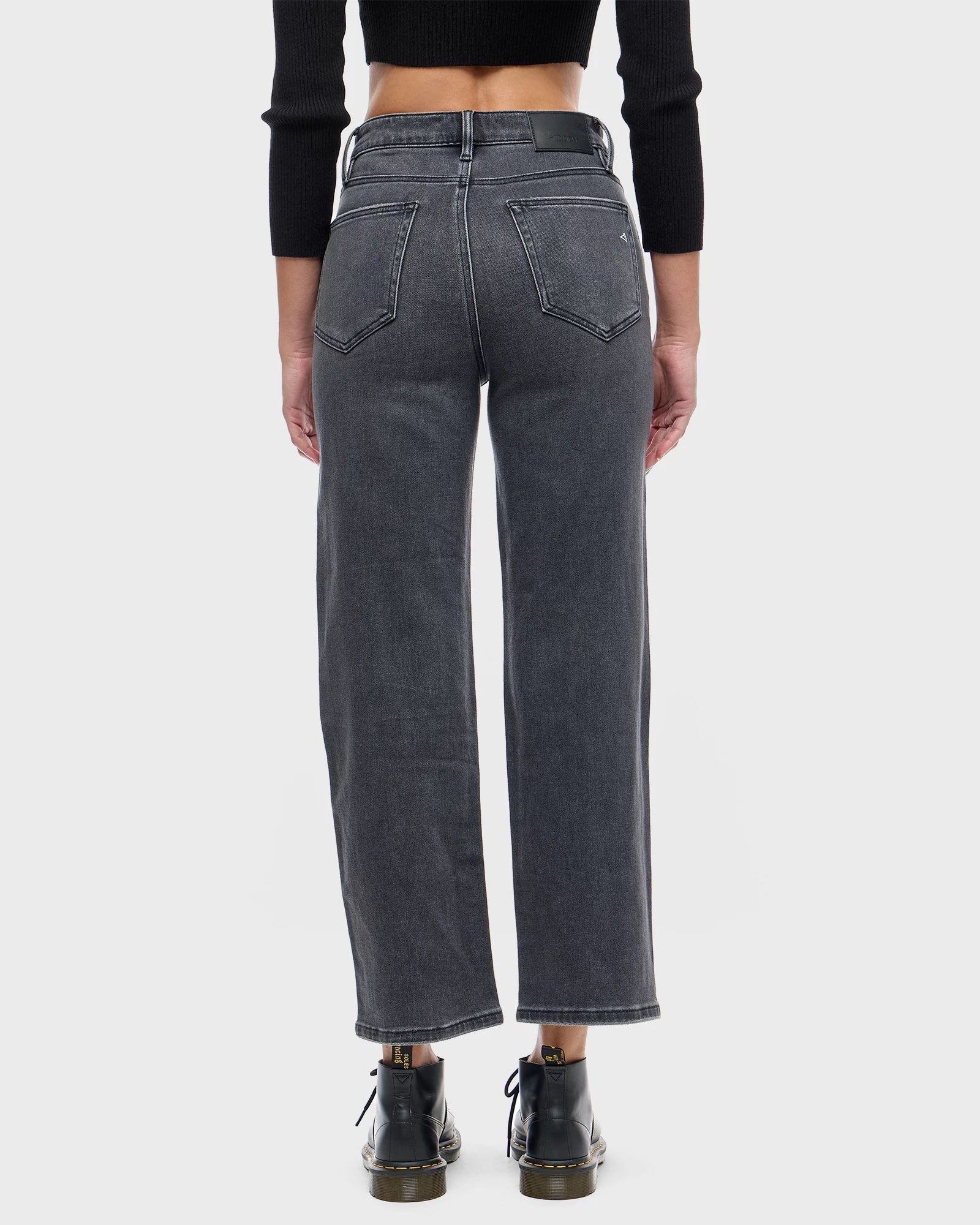 Charcoal $|& Hidden The Ella Wide Straight Leg Jeans - Hanger Side