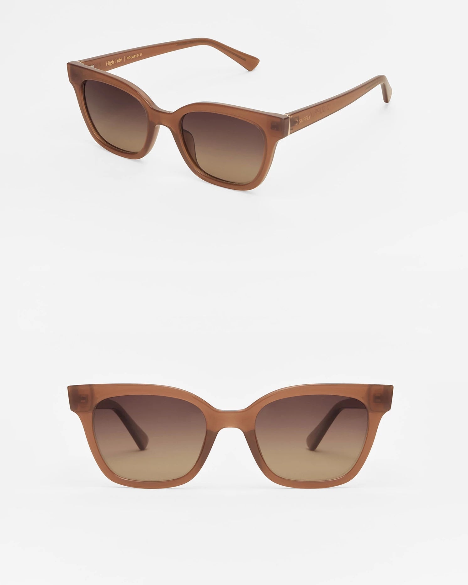 Taupe / Gradient $|& Z Supply High Tide Polarized Sunglasses - VOF Detail