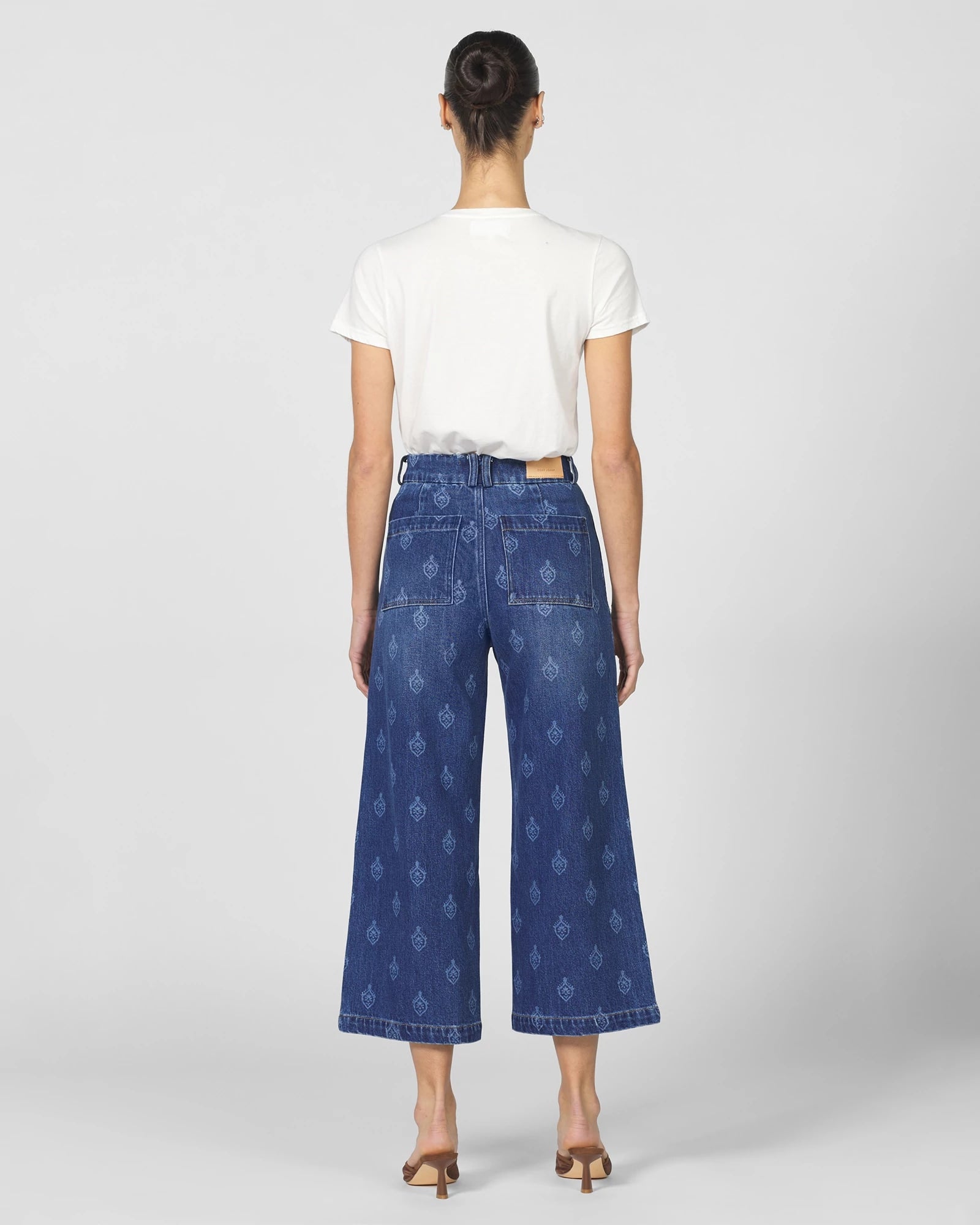 Tulip Crest $|& Dear John Audrey Printed High Rise Wide Leg Jeans - Hanger Side