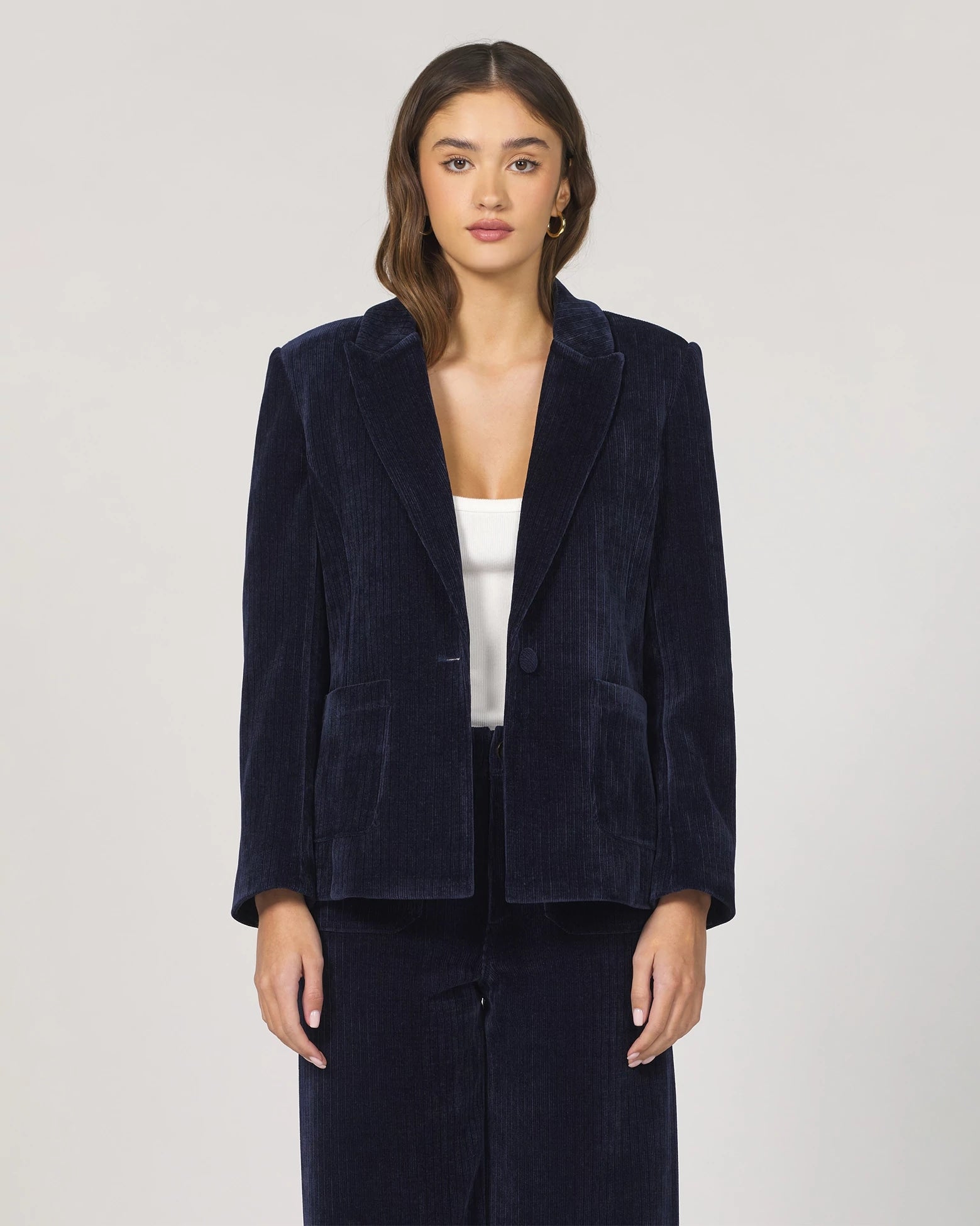Black Iris $|& Dear John Elfi Double Breasted Corduroy Blazer - VOF Detail