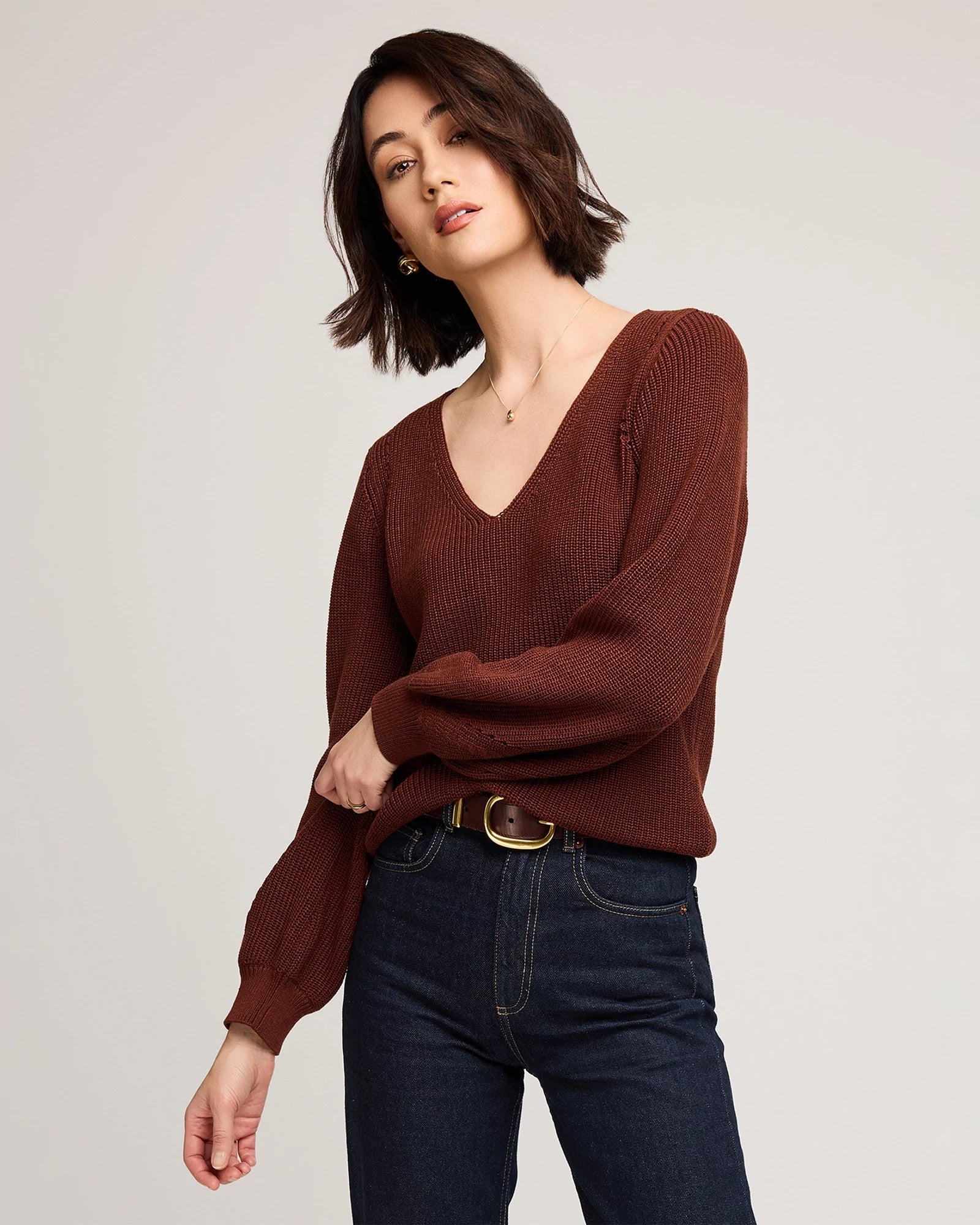 Mahogany $|& Gentle Fawn Hailey Sweater - VOF Detail