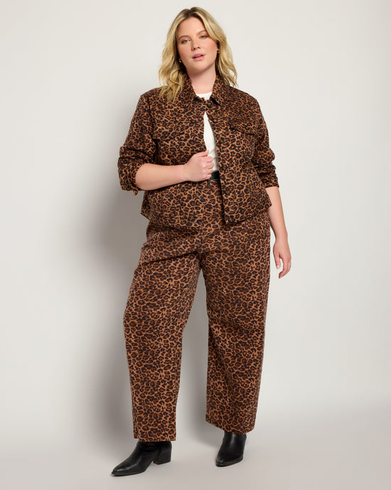 Leopard Print $|& Skies Are Blue Button Front Twill Jacket - UGC On Fig