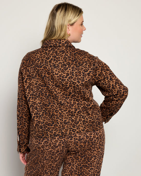 Leopard Print $|& Skies Are Blue Button Front Twill Jacket - SOF Back