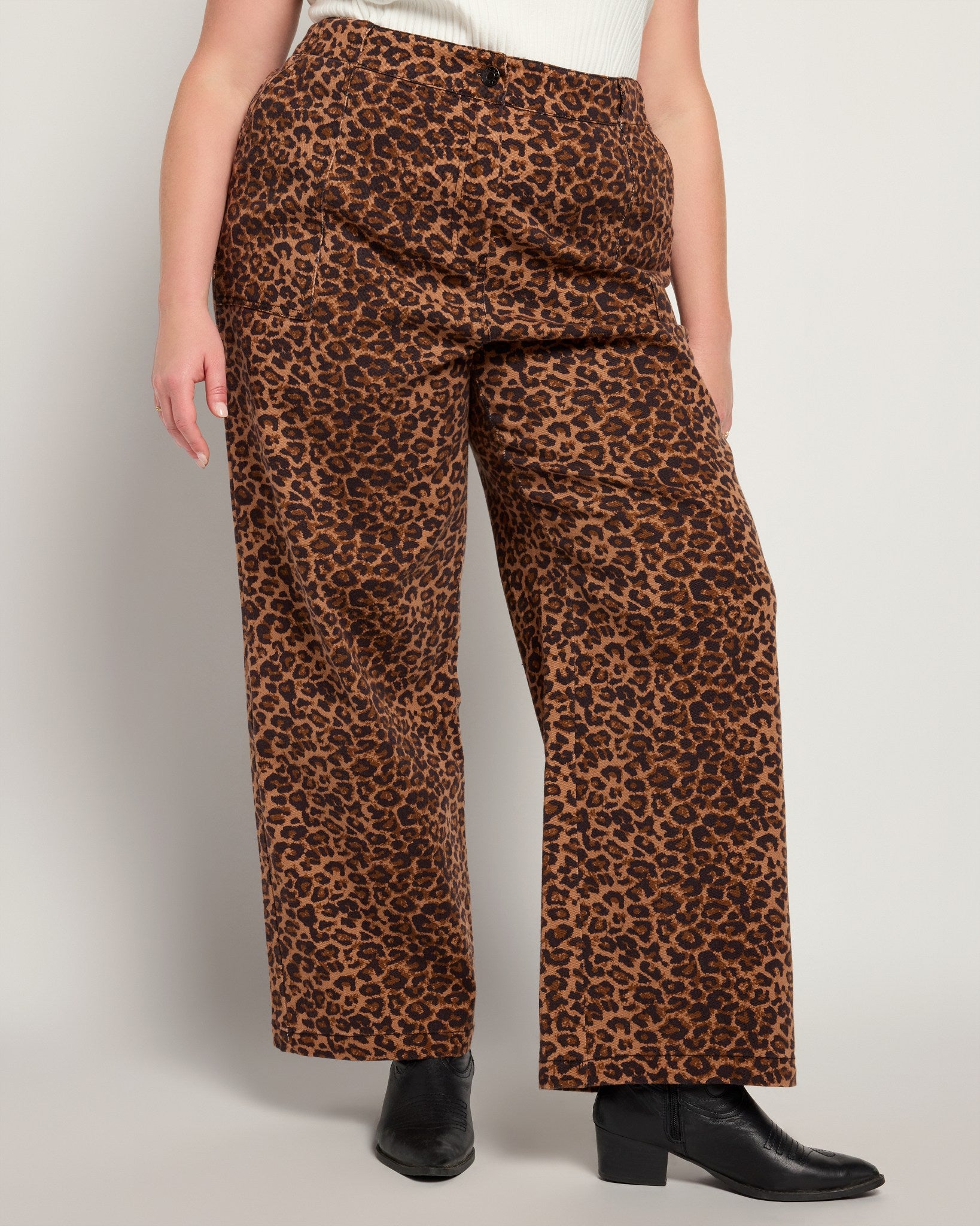 Leopard Print $|& Skies Are Blue Twill Bottoms - SOF Front