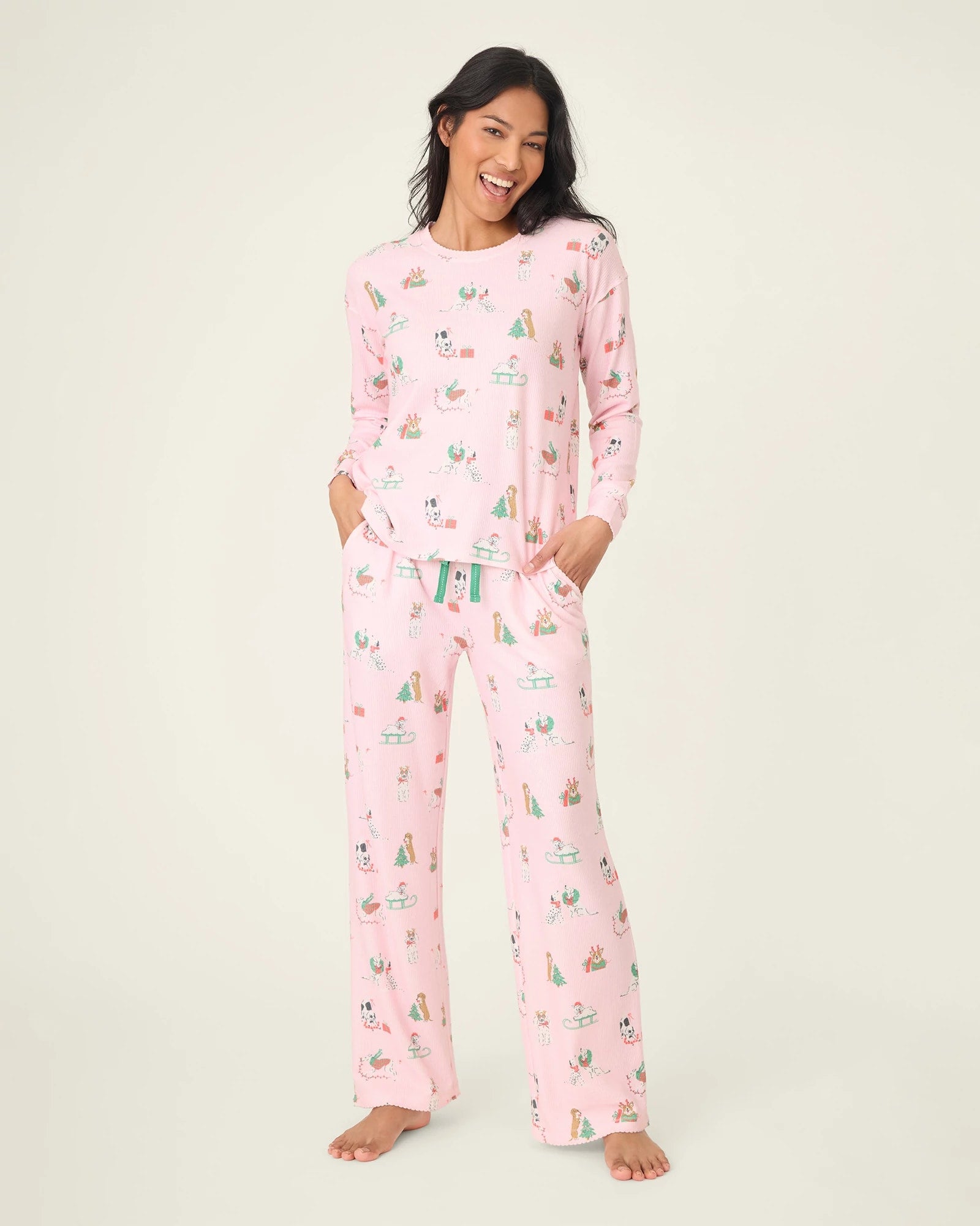 Pink $|& PJ Salvage Peace and Pawlidays PJ Set - VOF Detail