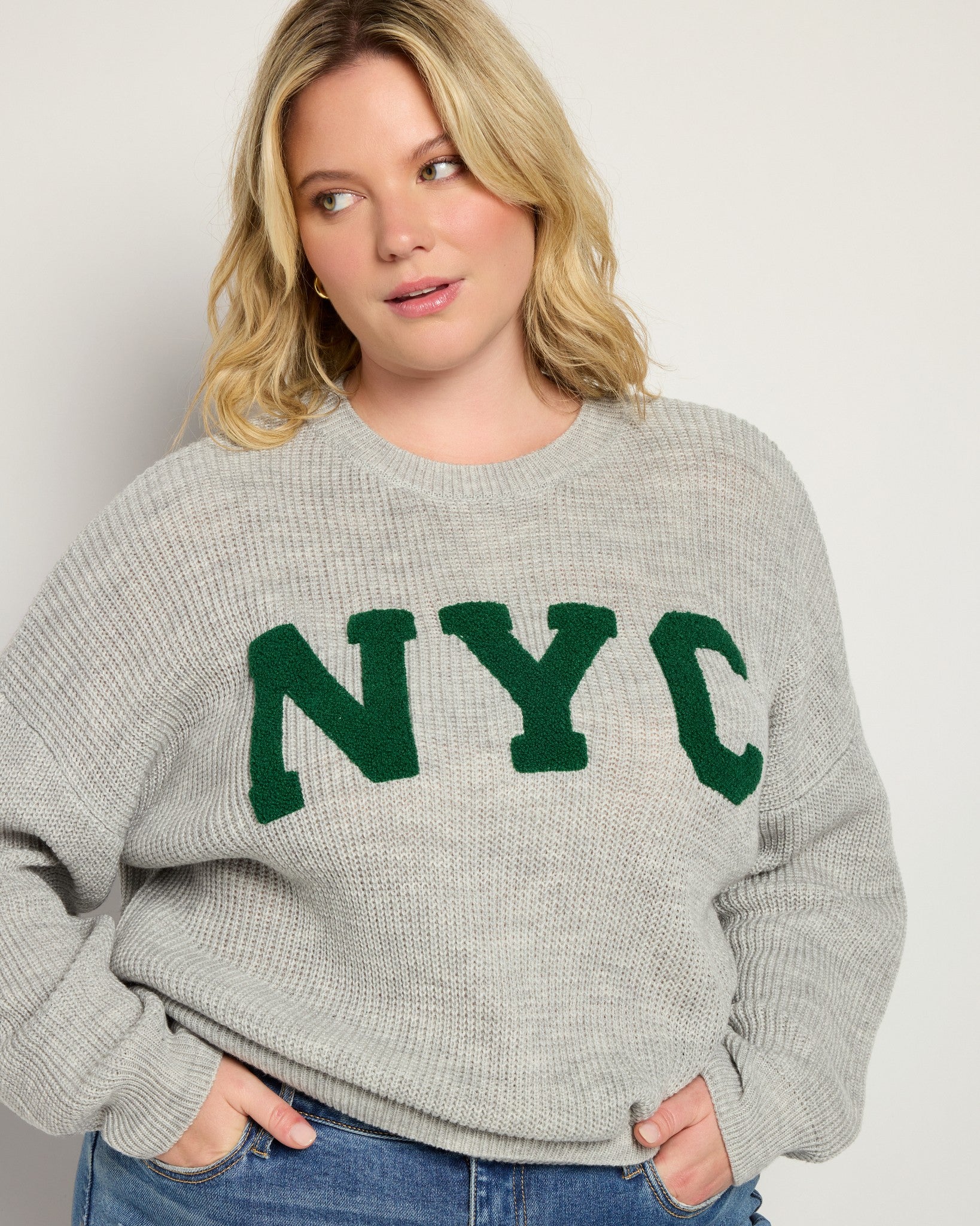 Grey $|& Cloud Ten Novelty Crewneck NYC - SOF Front