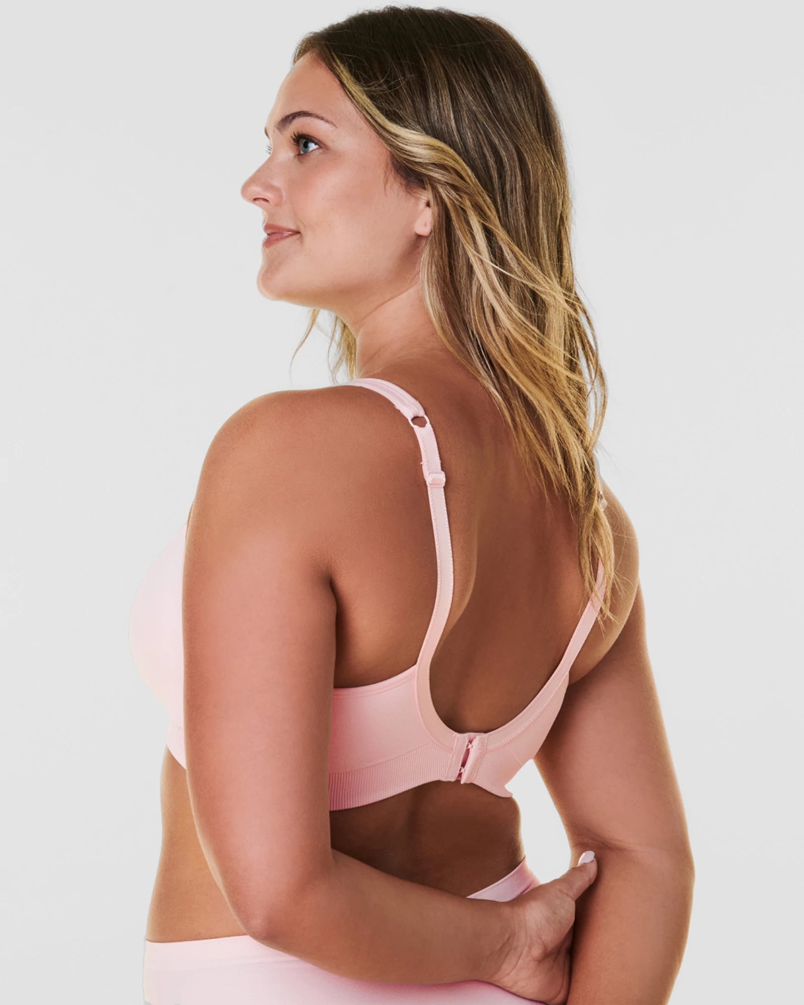 Chalk Pink $|& Bravado Sculpt Bra - Hanger Side