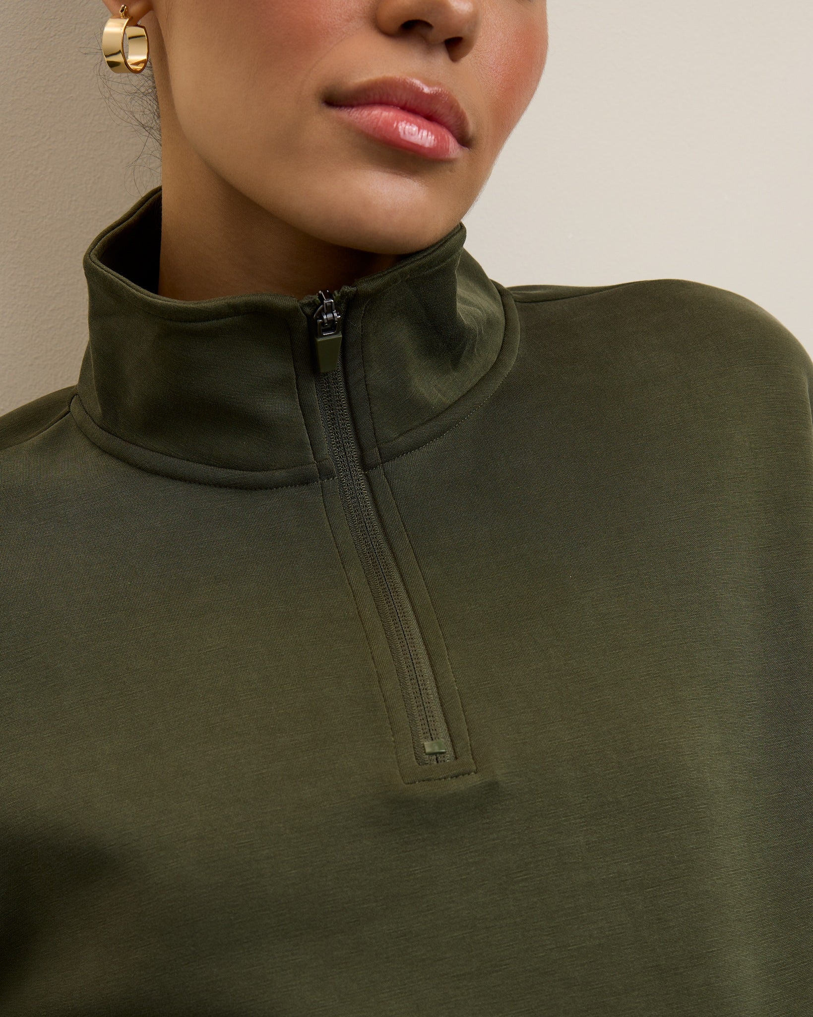 Dark Kelp $|& SEAS Seashores Quarter Zip Sweatshirt - SOF Full Front