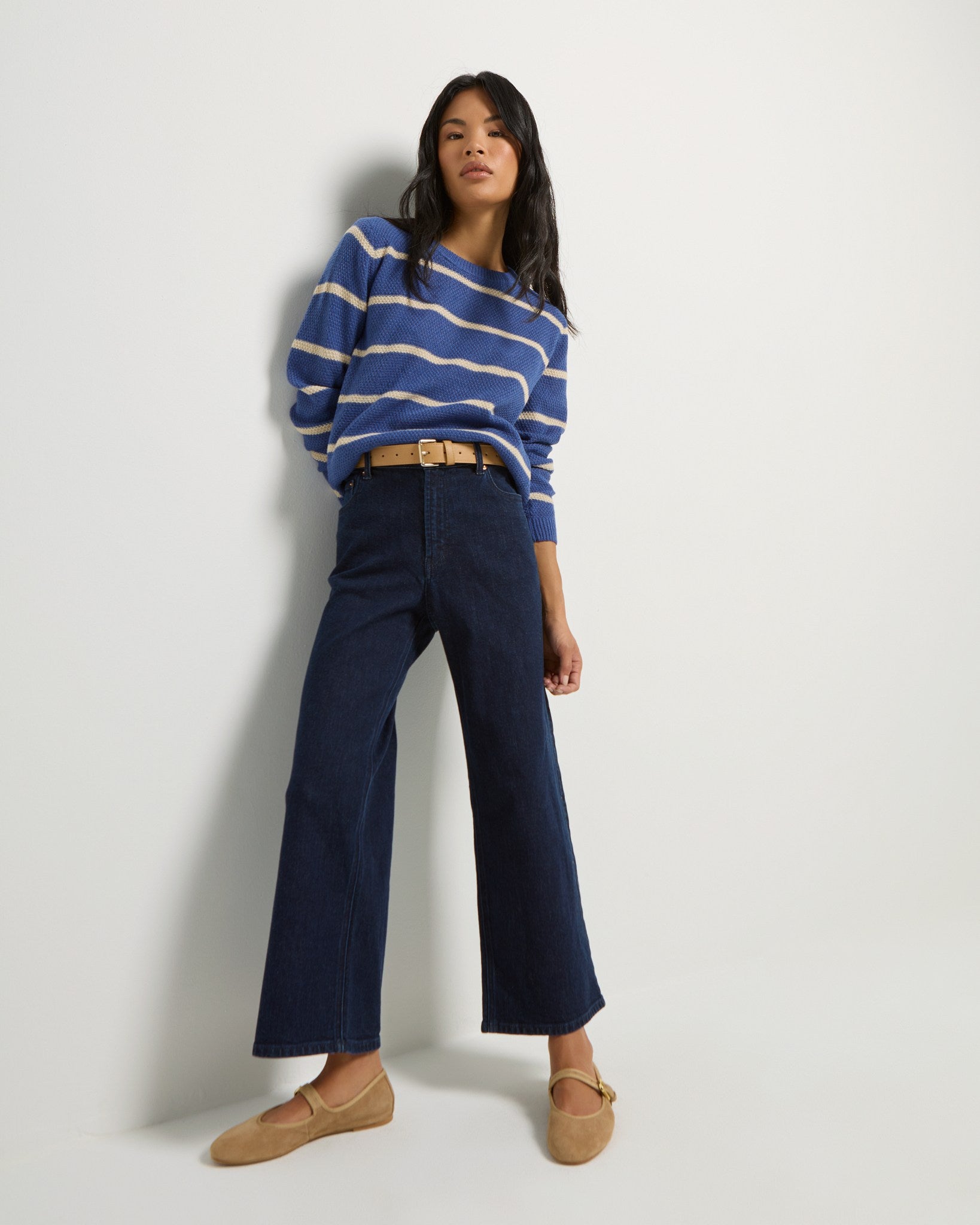 Indigo Haze $|& SEAS Solar Striped Sweater - UGC On Fig