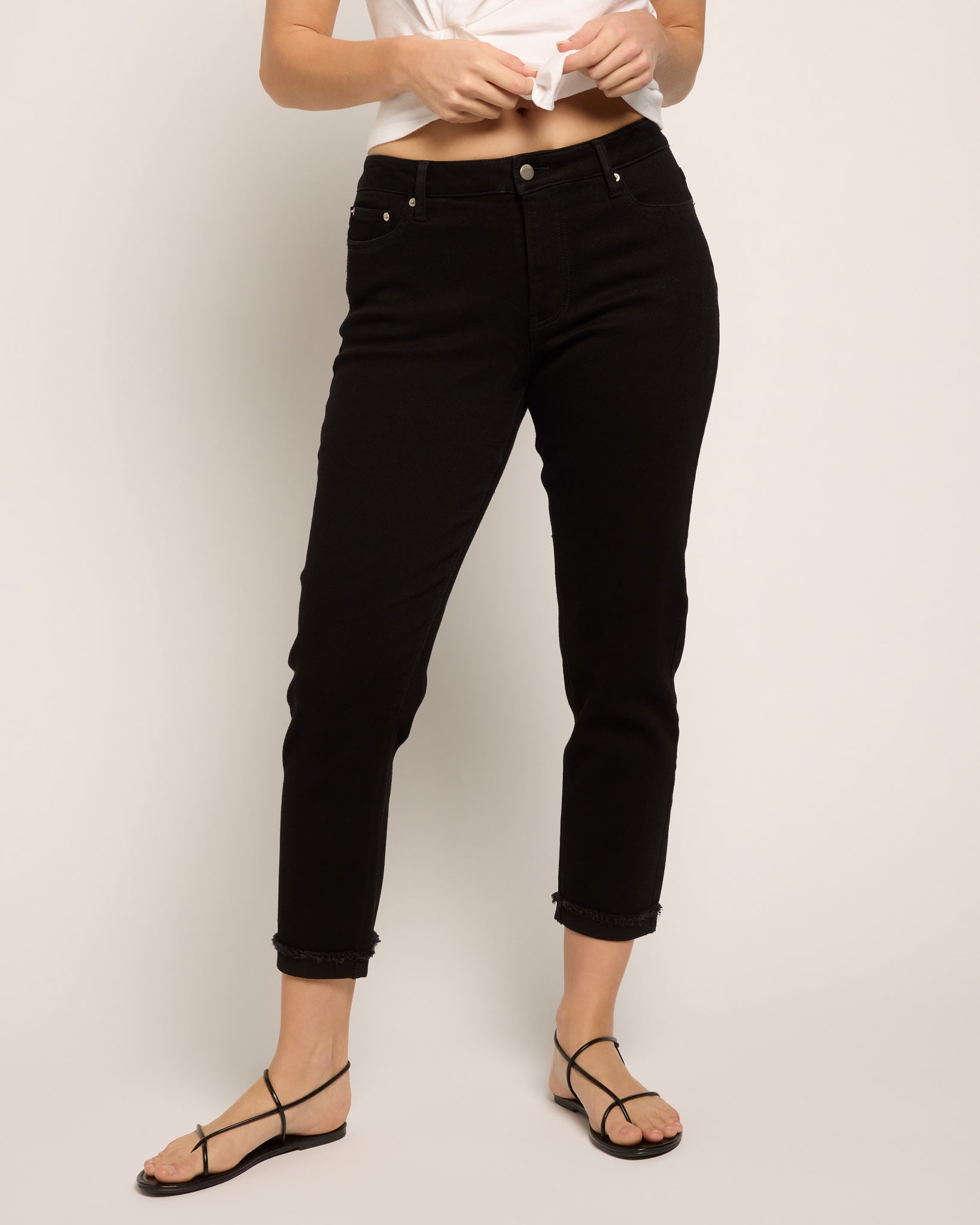 Black $|& SEAS Taurus Cuffed Skinny Jean - SOF Front