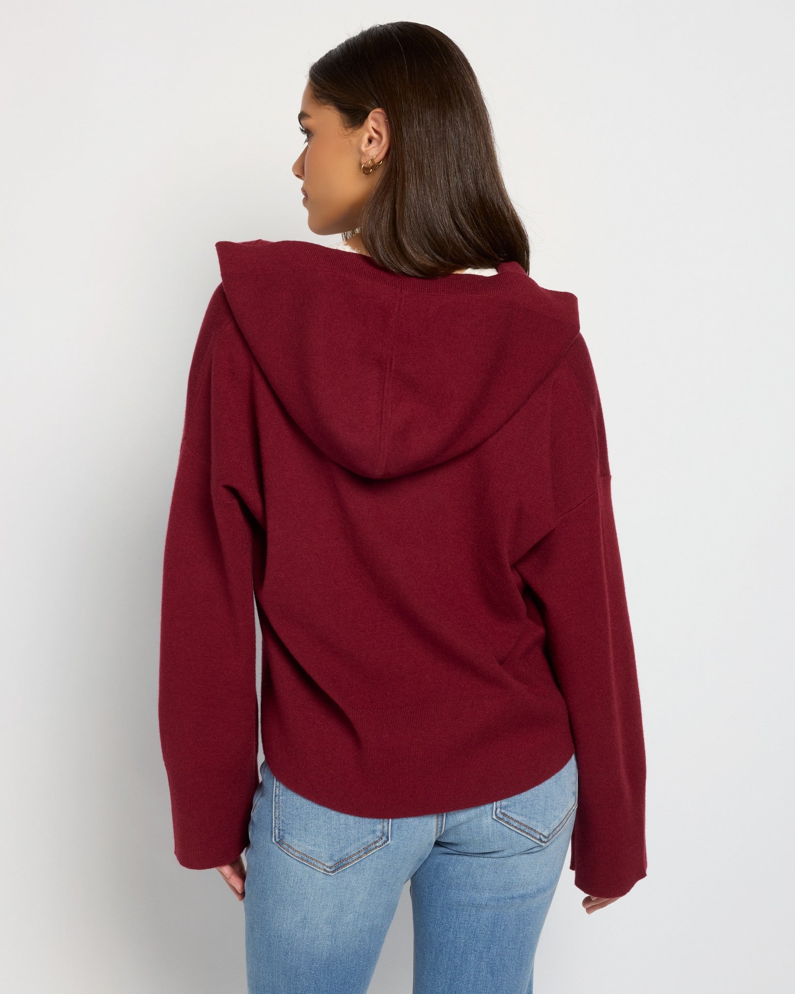 Black Cherry $|& SEAS Grace Hooded Sweater - SOF Back