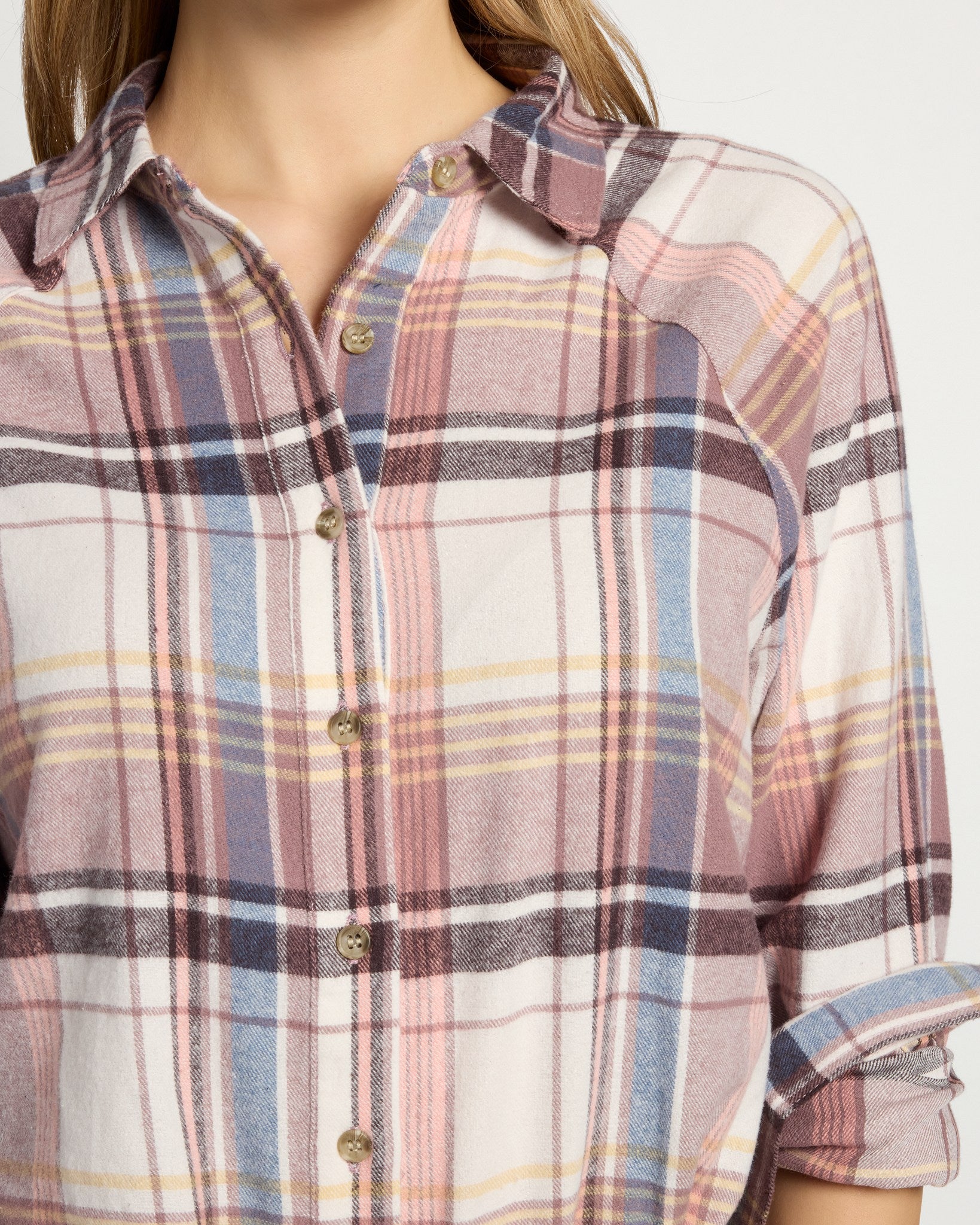 Snowflower Plaid $|& Herizon Willow Button Front Shirt - SOF Full Front