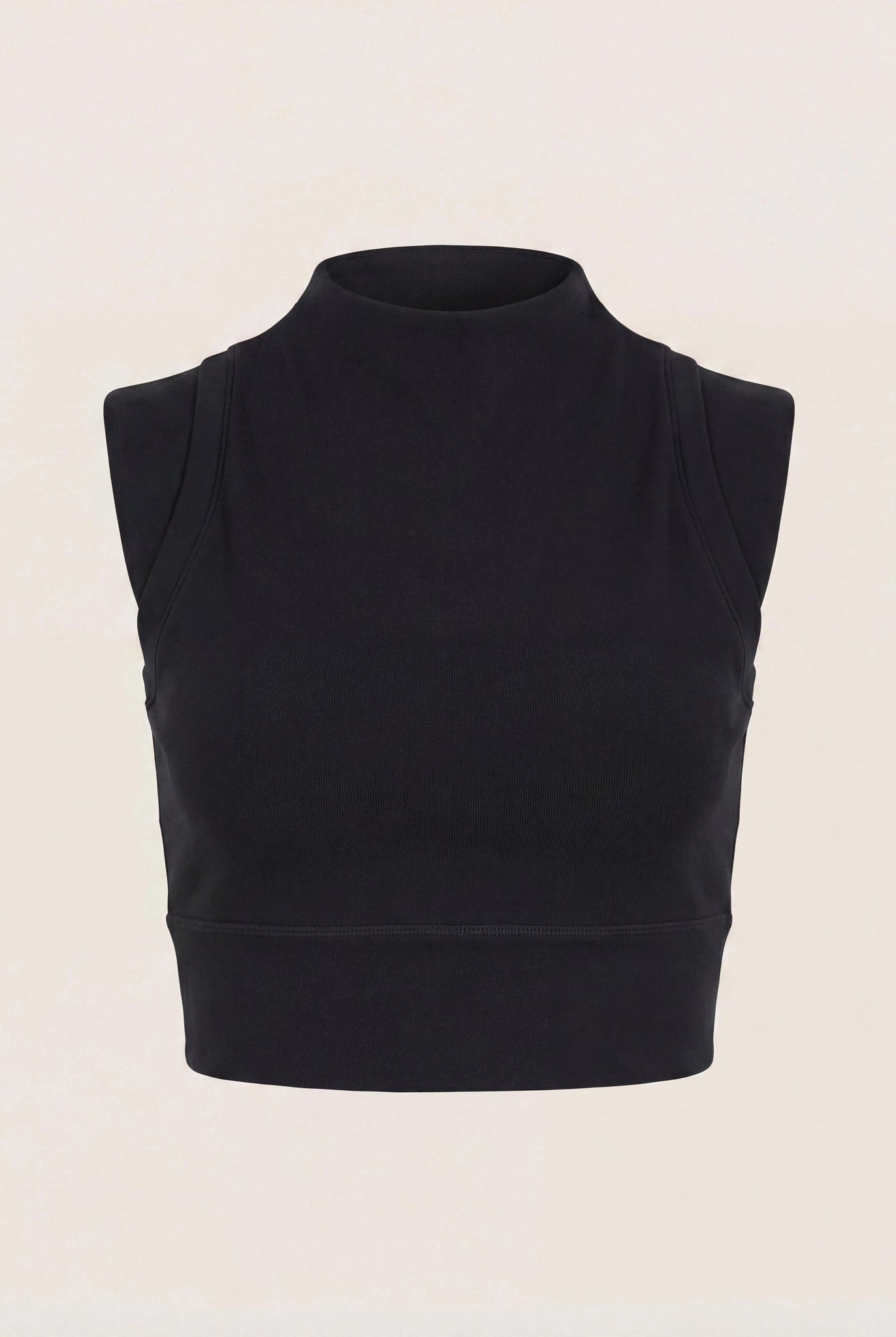 Black $|& Interval CloudLight Vibe Long Crop Tank - Hanger Detail