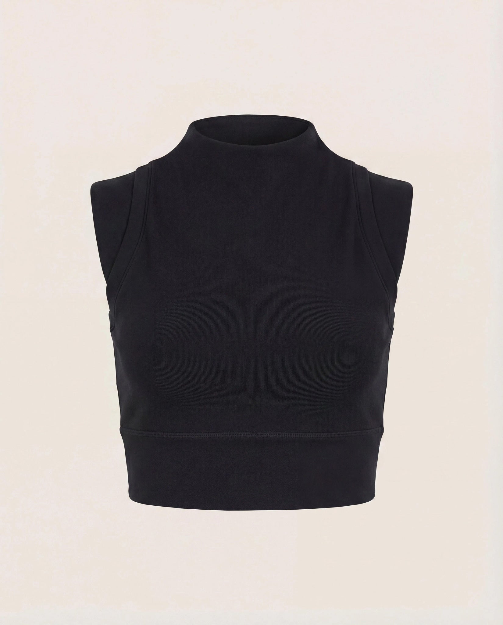 Black $|& Interval CloudLight Vibe Long Crop Tank - Hanger Detail