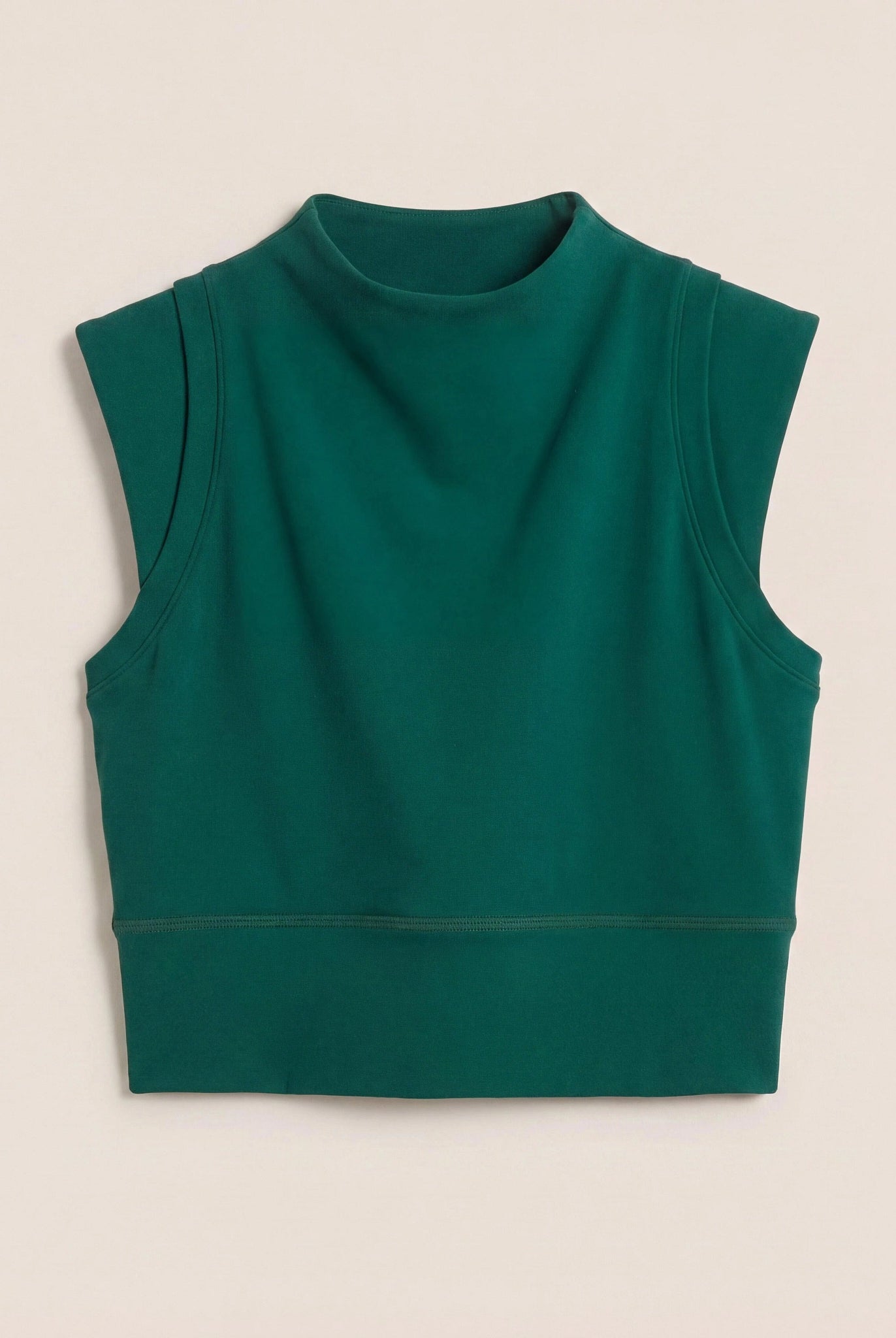 Forest Green $|& Interval CloudLight Vibe Long Crop Tank - Hanger Detail