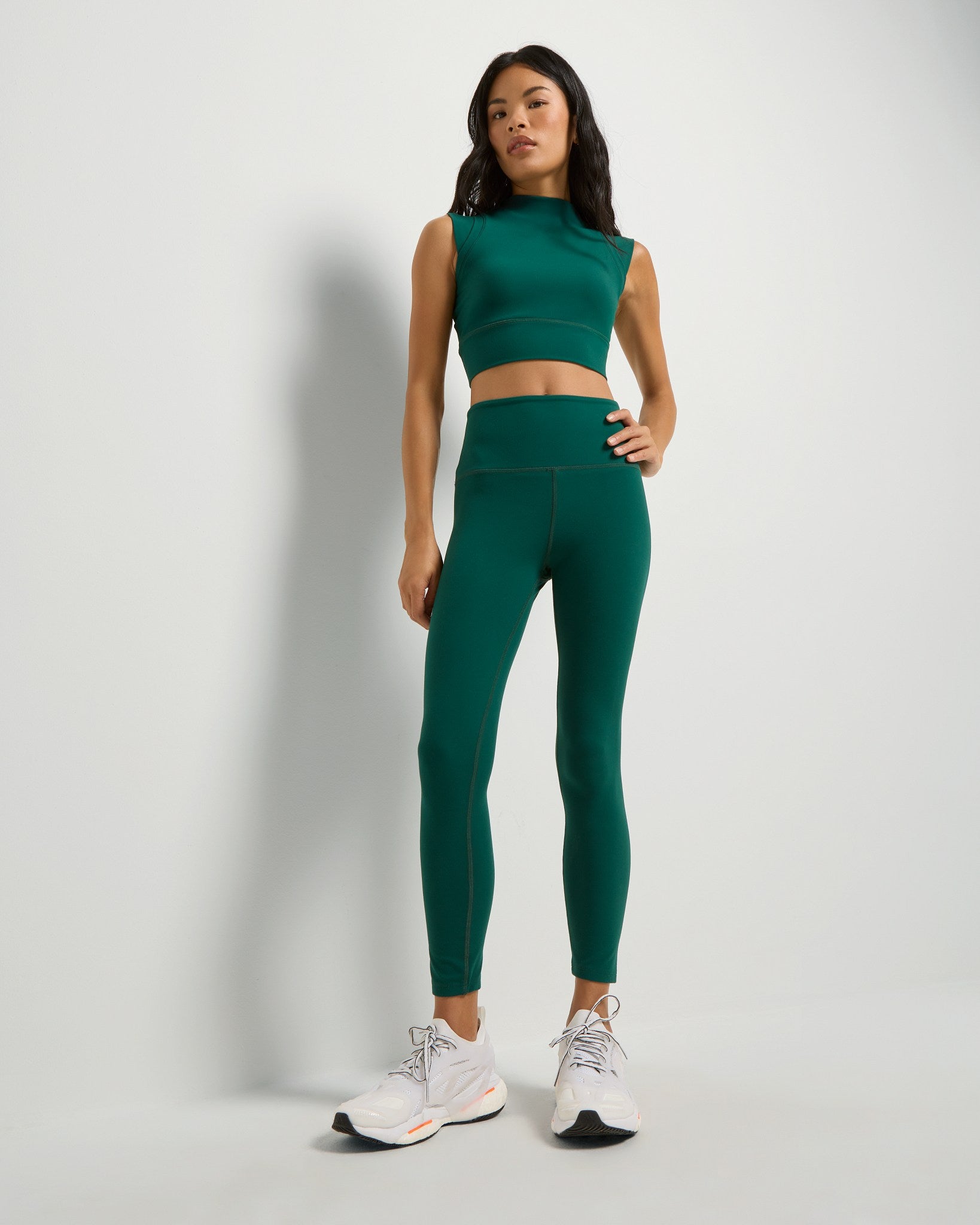 Forest Green $|& Interval CloudLight Vibe Long Crop Tank - UGC On Fig