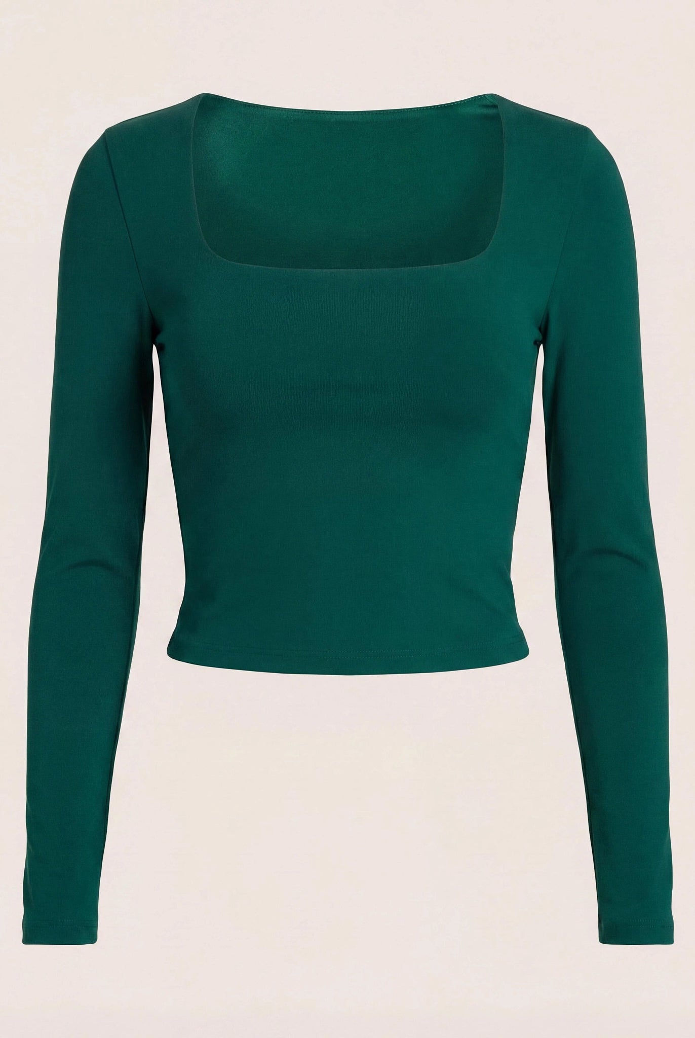 Forest Green $|& Interval CloudLight Tempo Long Crop Top - Hanger Detail