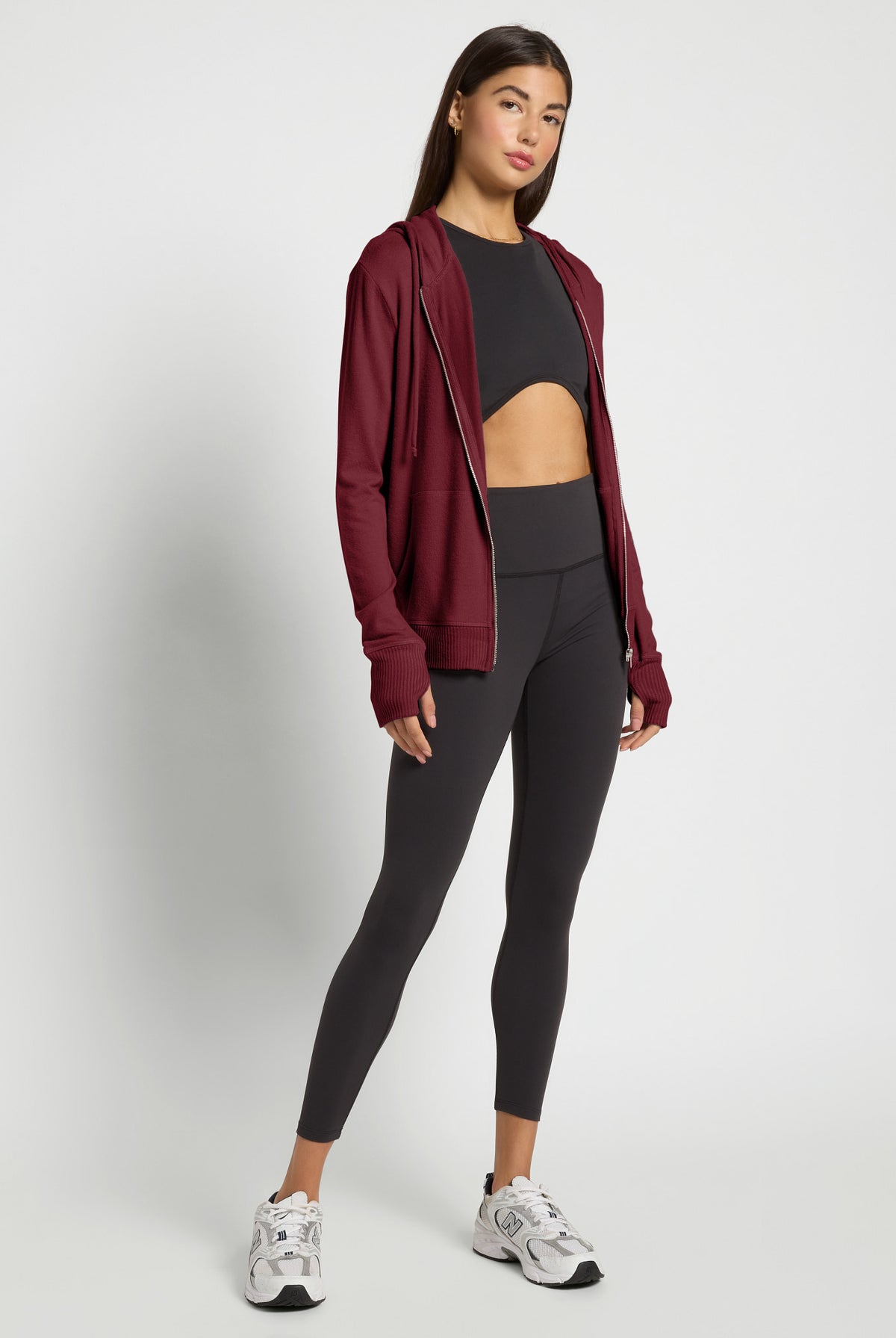 Black Cherry $|& Interval Hacci Zip Hoodie - UGC On Fig