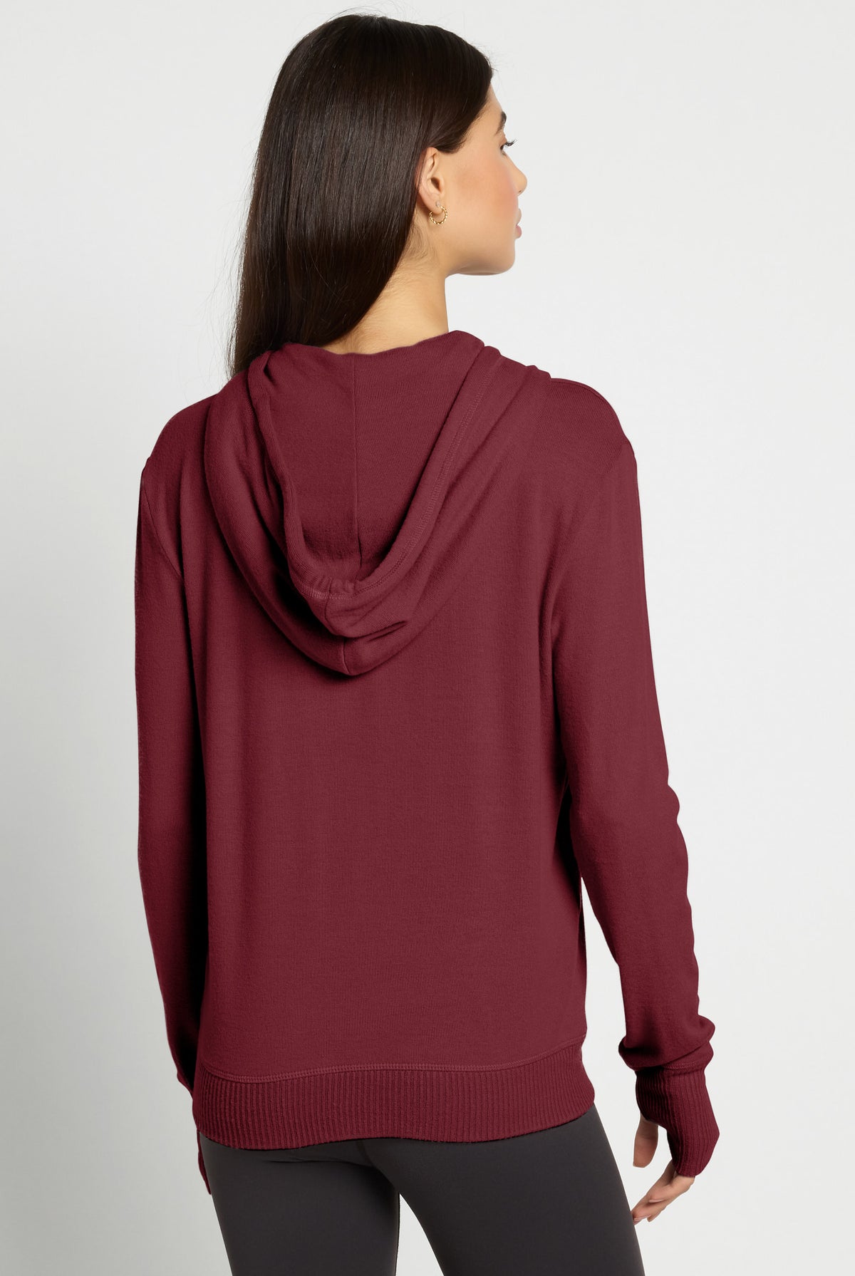 Black Cherry $|& Interval Hacci Zip Hoodie - SOF Back