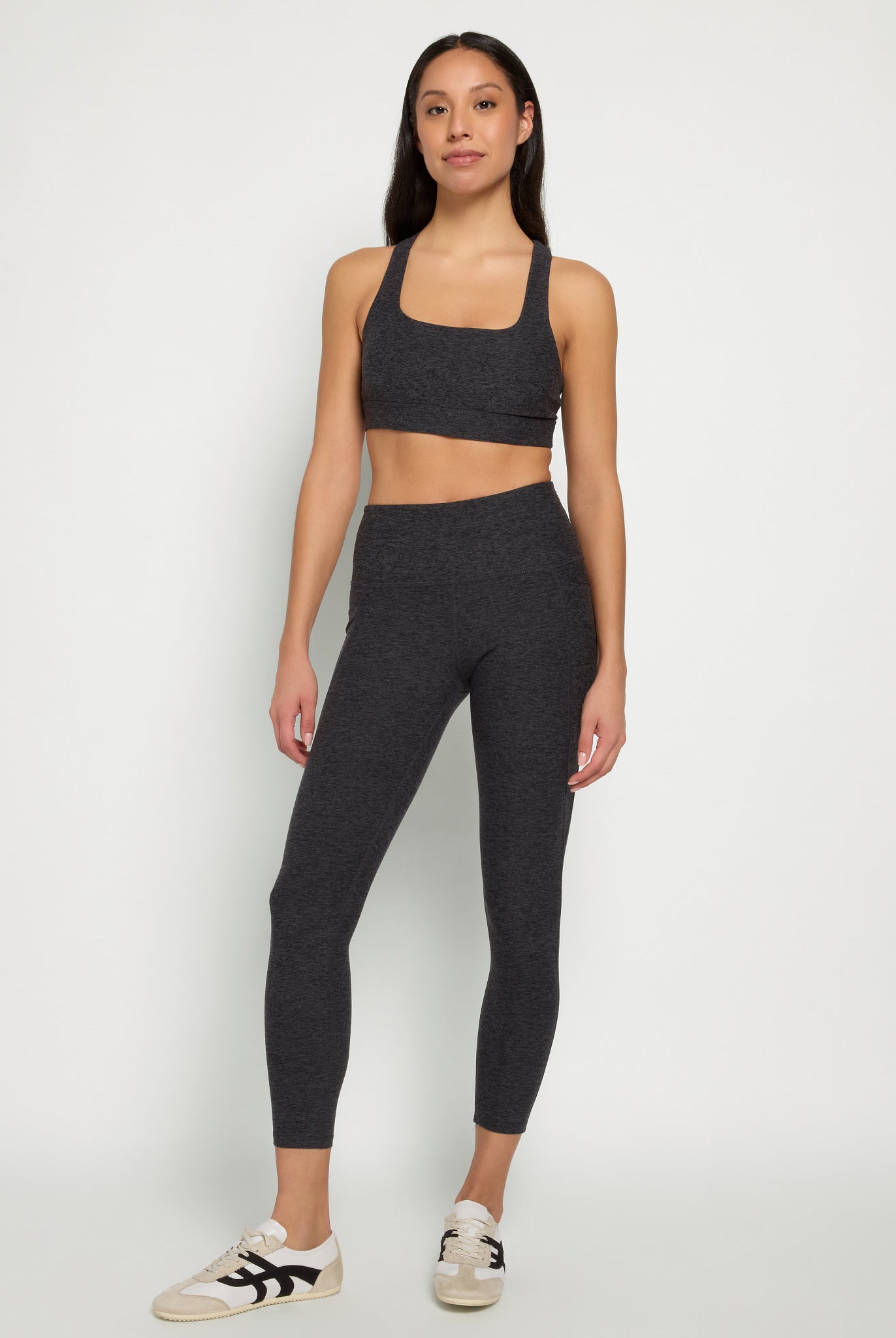 Heather Charcoal $|& Interval FlowHeather Sculpt Pocket Legging - UGC On Fig