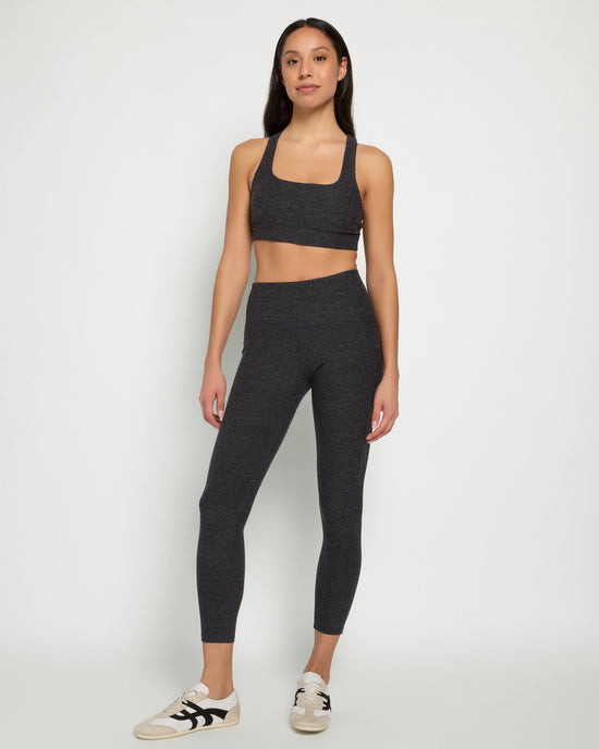 Heather Charcoal $|& Interval FlowHeather Sculpt Pocket Legging - UGC On Fig