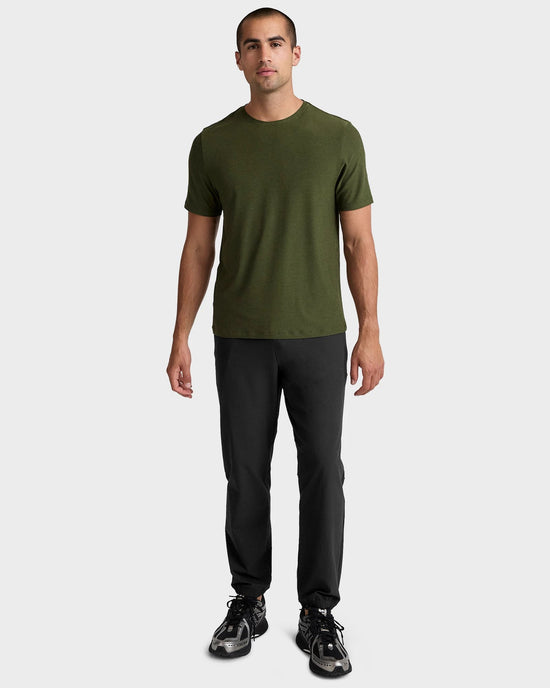 Army Green $|& Beyond Yoga Always Beyond Crew Tee 2.0 - VOF Detail