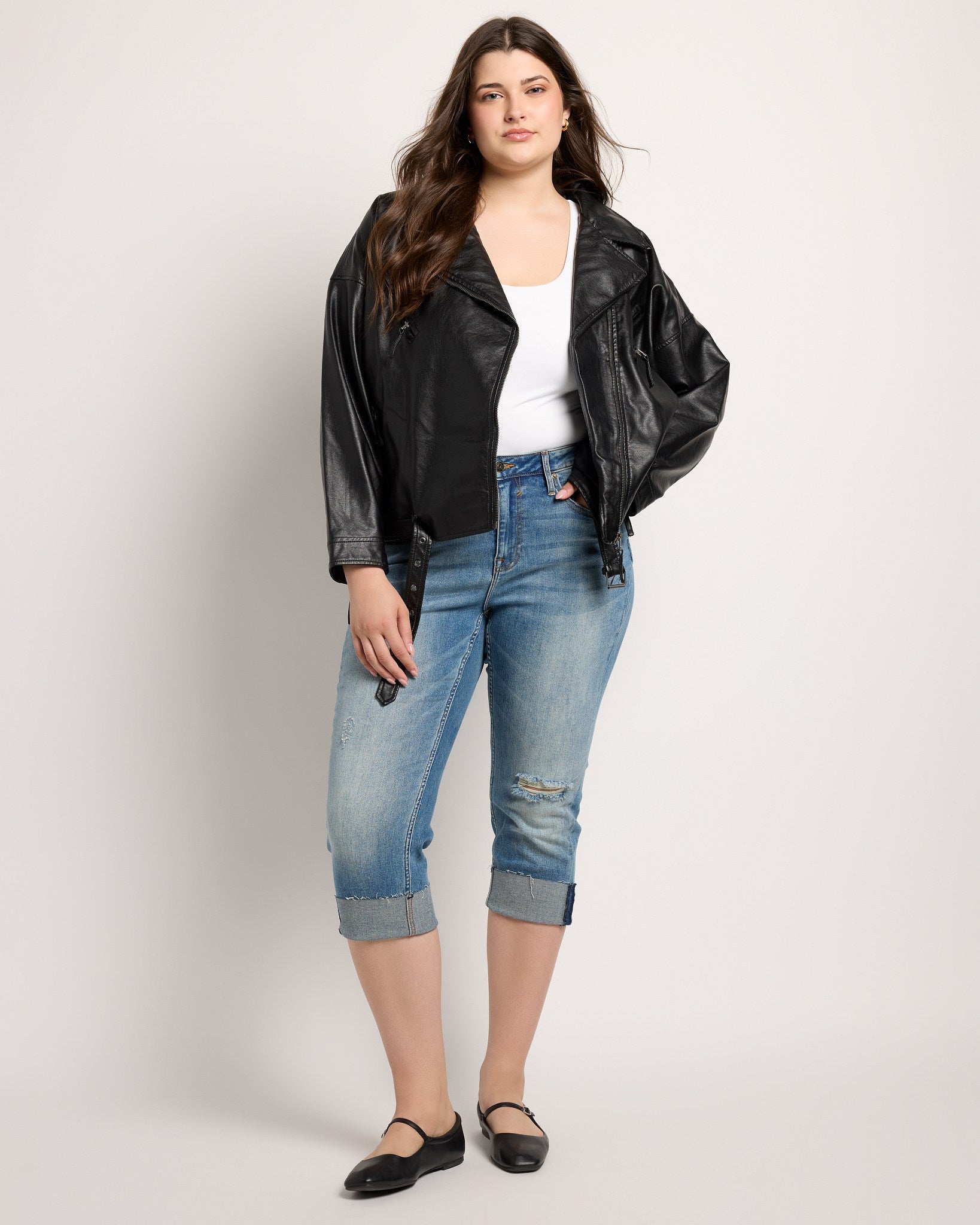 Black $|& Max Studio Belted Moto Jacket - UGC On Fig